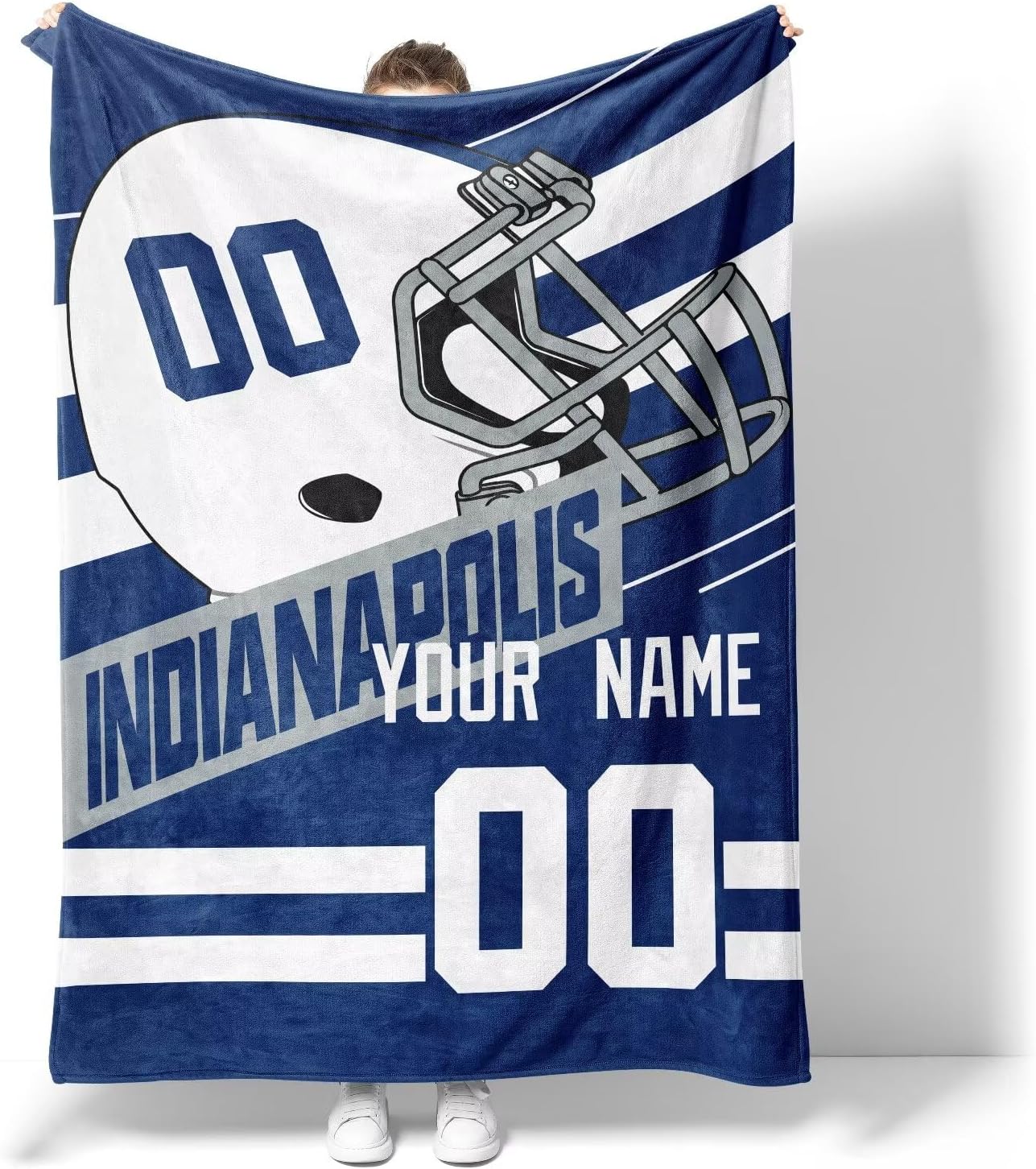 ANTKING Indianapolis Blanket for Men Women Boy Custom Name and Number Throw Blanket Gifts