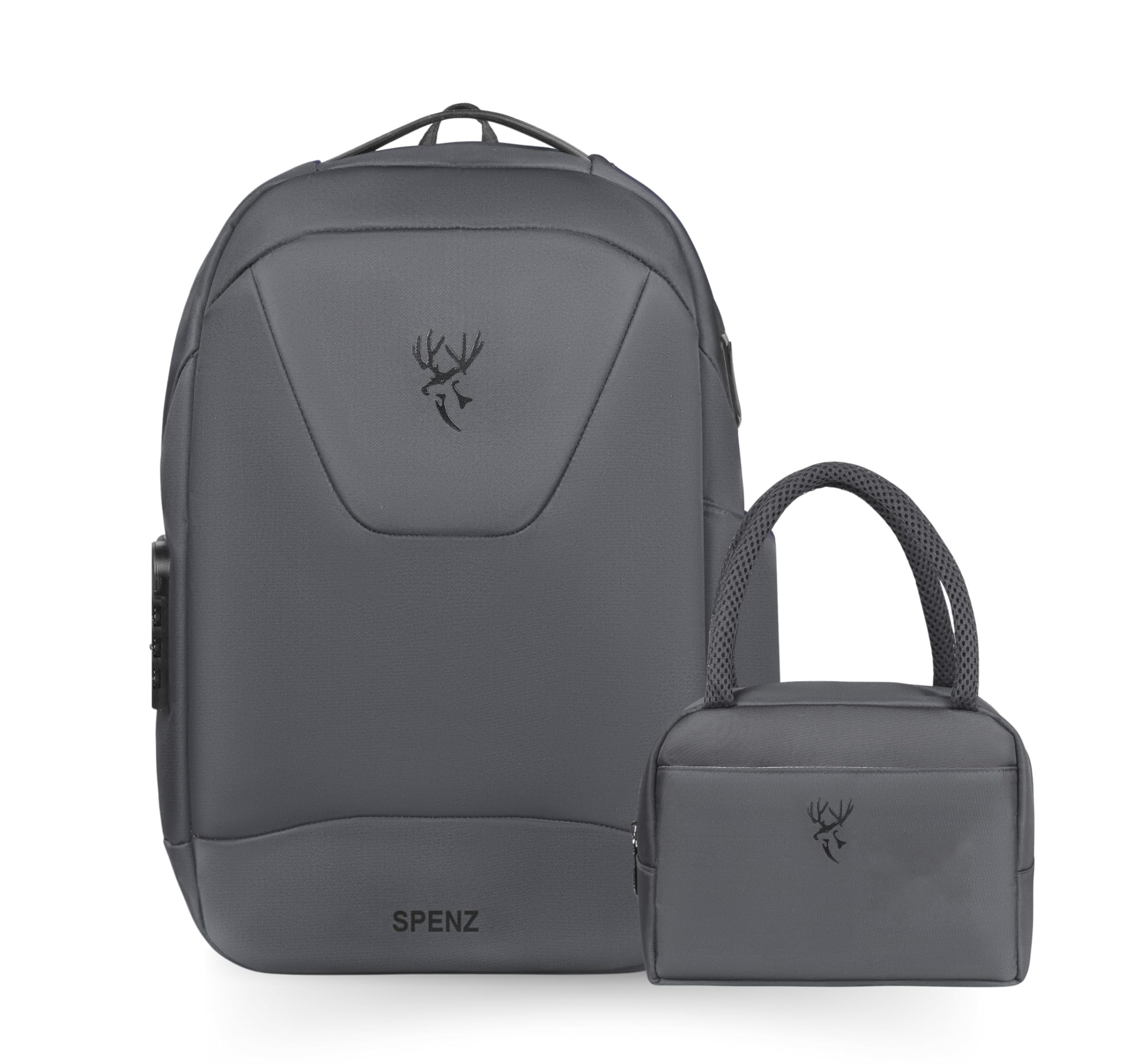 Spenz Hero Anti-theft 30L 15.6 inch Water Resistant USB port unisex Laptop Backpack for Men & Women with a Hot&cool Tiffin Bag