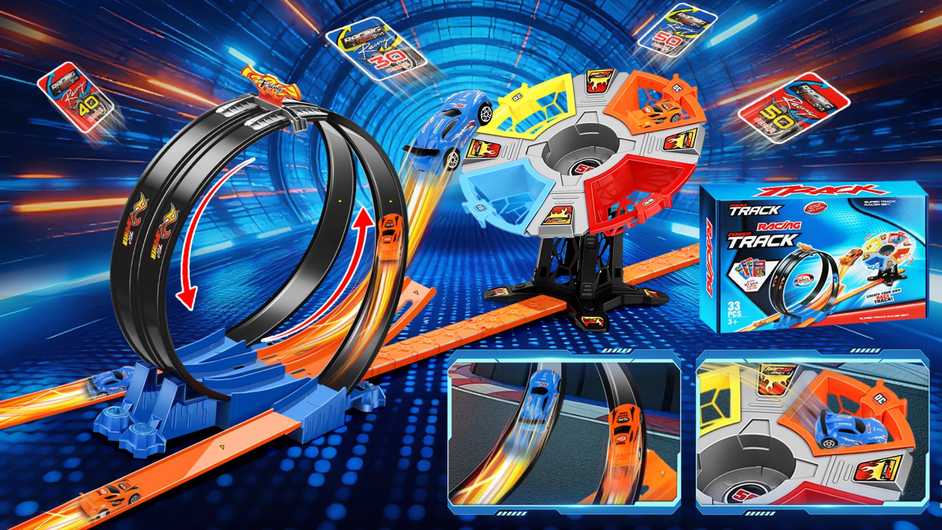 Set Di 4 Connettori Looping Per Pista Darda - Espansione Trasparente, Compatibile Con Tutti I Percorsi, Dai 5 Anni - 4