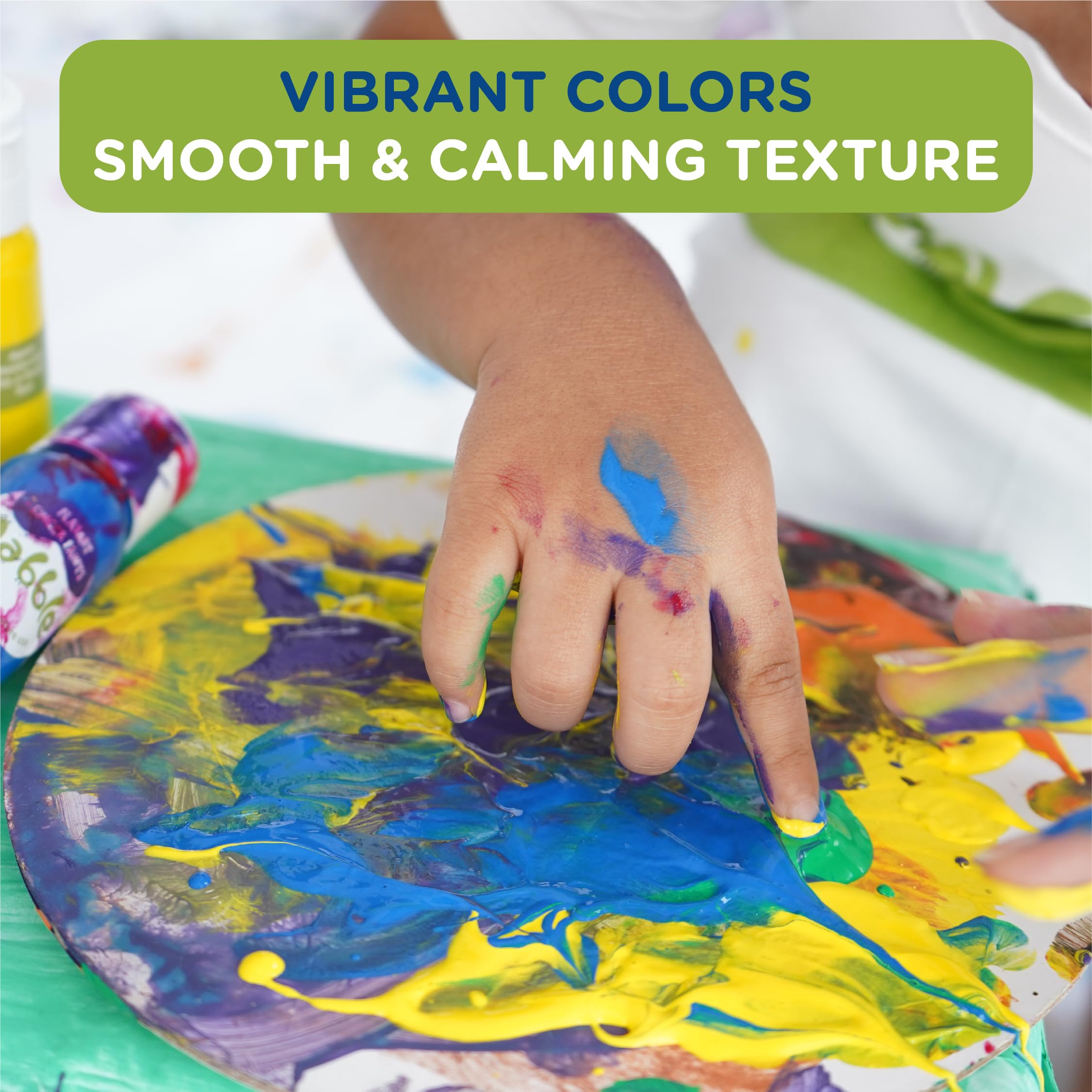 dabble Starter Painting Fun Pack | 8 Non-Toxic Finger Paints | 4 Paint Brush for Kids | Washable Finger Paints | Learning & Educational Gift Pack | Toddler Safe Paint | for 2.5+ Years, Multicolour - Image 5 thumbnail