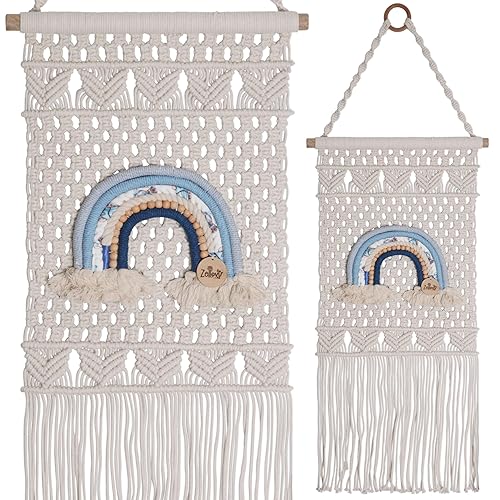 Miniatura 1 de ZELLOVY Colgante de pared arcoíris de macramé prémium I Luxe Boho Rainbow Decor I Handmade Art Decor para pared de bebé, cuarto de bebé, habitación