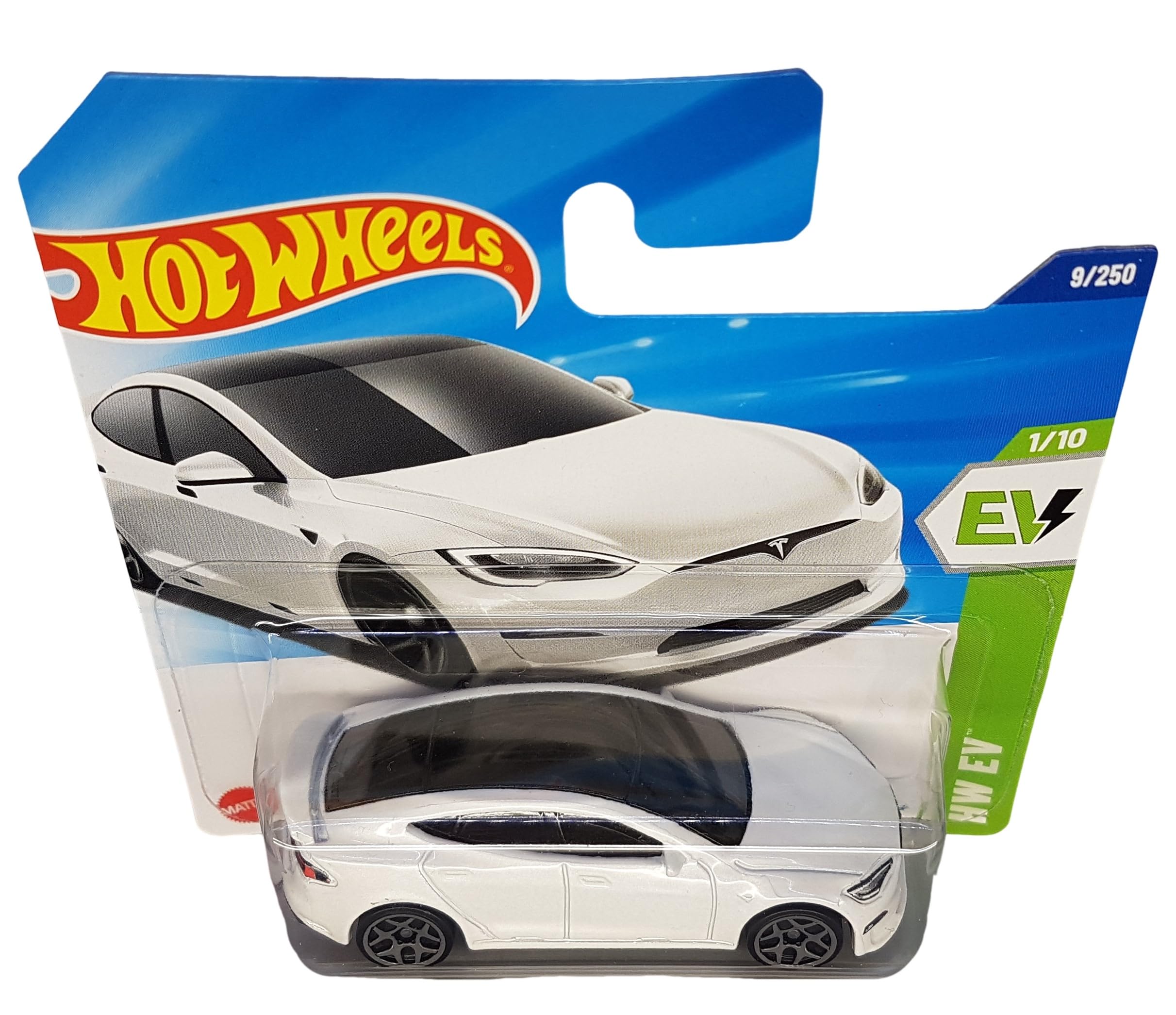Hot Wheels - Tesla Model S Plaid - HW EV 1/10 - HYX58 - Short Card - White - Mattel 2025-1:64, 11 cm - Image 2
