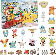 Pokémon 2025 Holiday Christmas Advent Calendar 24 Piece Gift Playset - Officially Licensed - Includes 2" Pikachu, Bulbasaur, Charmander & More - 16 Toy Figures & 8 Accessories - Kids, Boys, Girls - 4+