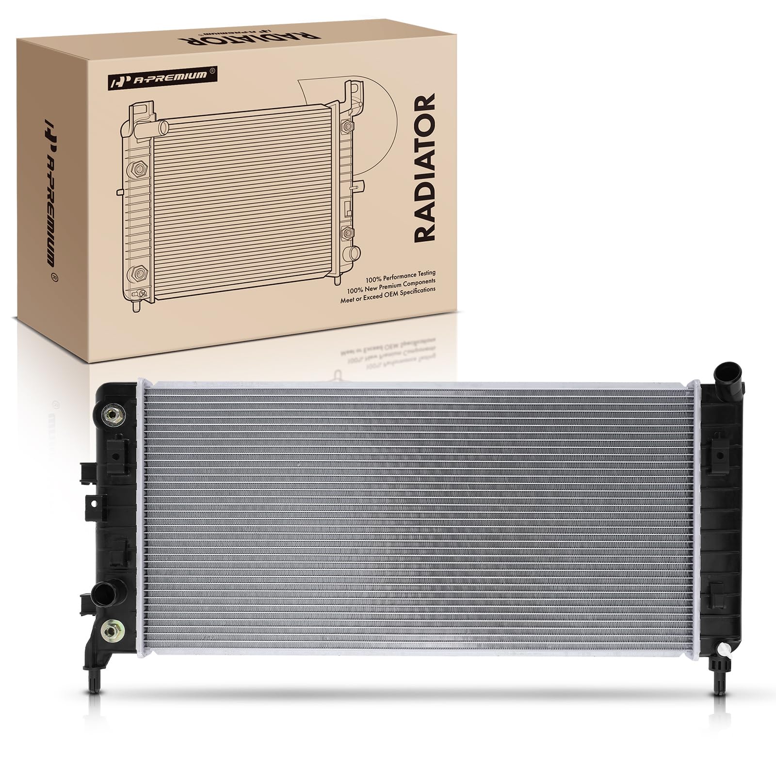 A-Premium Engine Coolant Radiator Assembly with Transmission Oil Cooler Compatible with Chevrolet Impala 06-11, Monte Carlo & Buick LaCrosse, Allure 05-08, Automatic Trans.