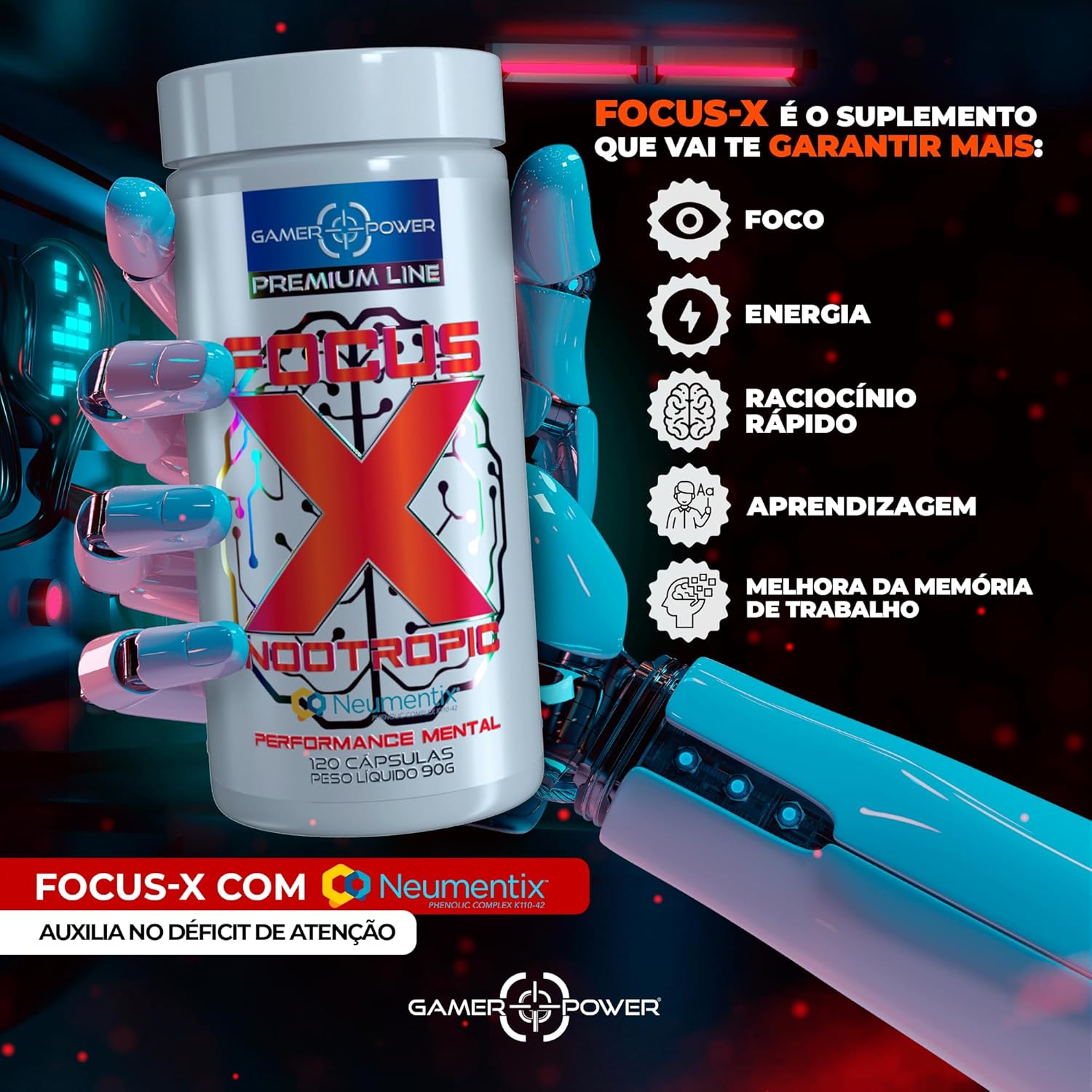 Kit 2x – Focus X 120caps Nootropic formula com Neumentix nootrópico em promoção! Veja a oferta e mais achadinhos de Vitaminas & Suplementos 3 Hoje é o melhor dia para comprar Kit 2x – Focus X 120caps Nootropic formula com Neumentix nootrópico com aquele preço maroto! Promoção! Aproveite a oferta! 3