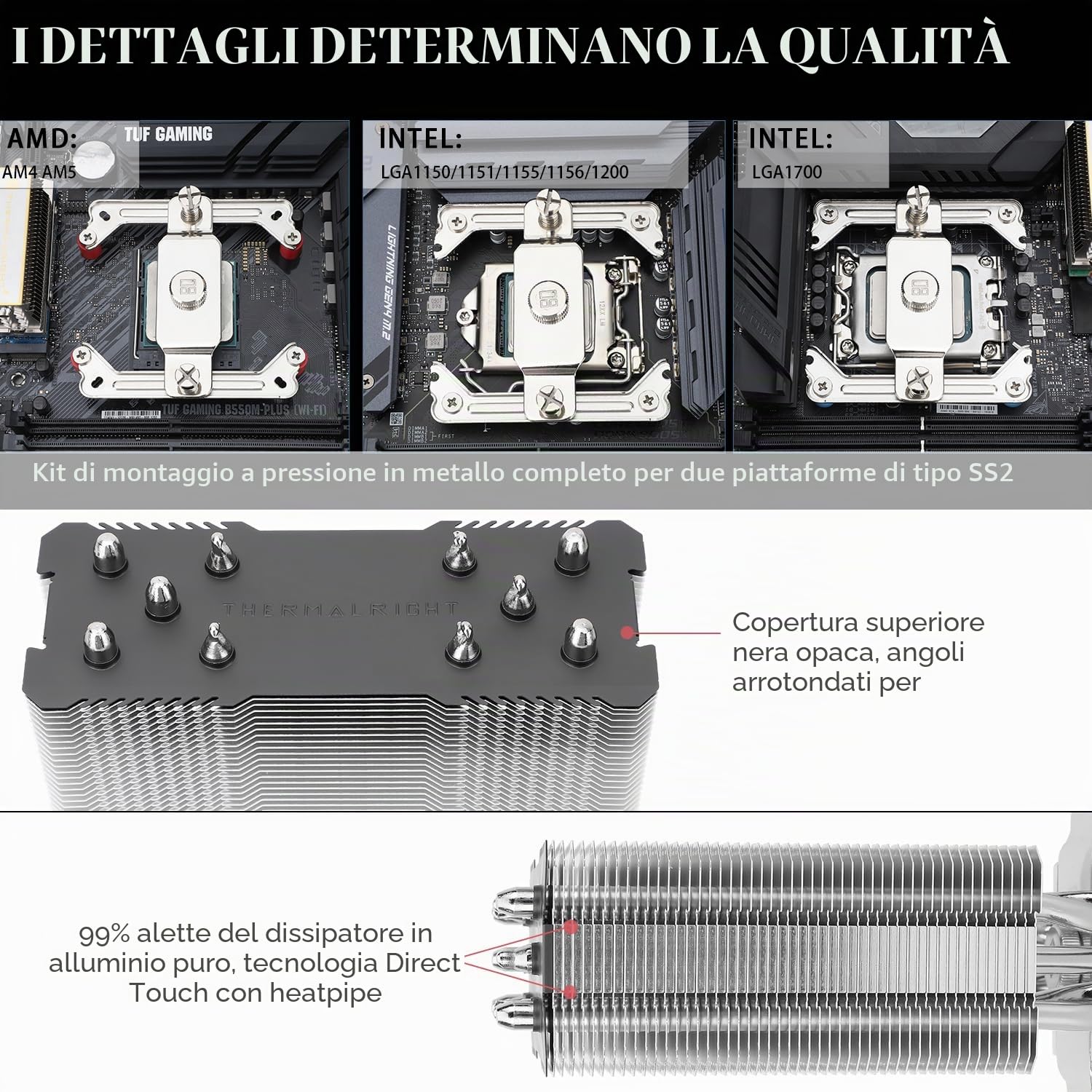Thermalright Assassin King 120 SE CPU Air Cooler, AK120 SE, 5 Heatpipes, tecnologia AGHP TL-C12C PWM ventola silenziosa con cuscinetto S-FDB, per AMD AM4/AM5 Intel 1150/1200/1700