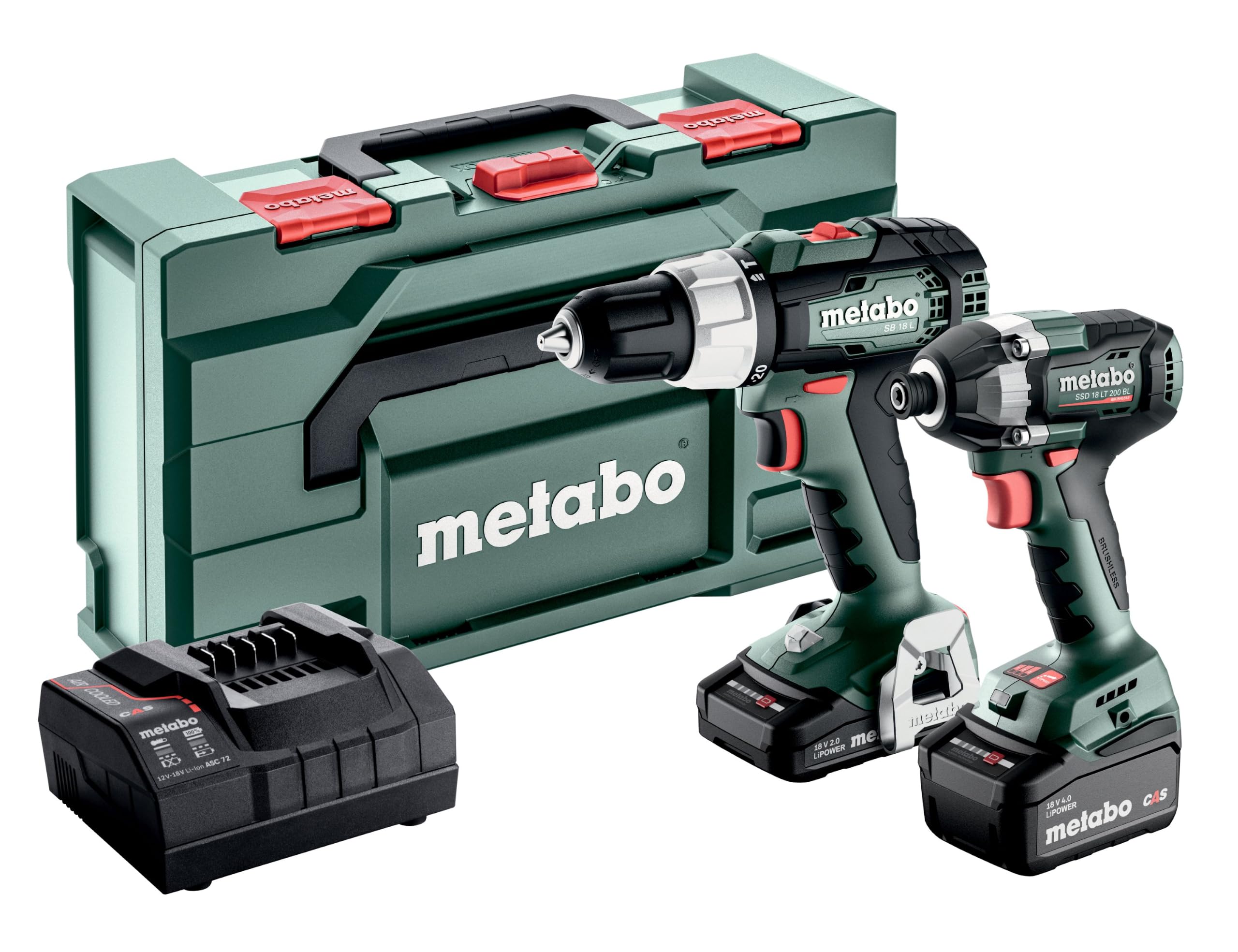 metabo Combo Set 2.8.6 18V, Taladro Percutor SB 18 L y Atornillador SSD 18