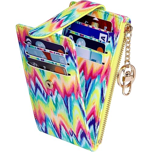 Badiya RFID Card Holder Wallet for Women Slim Wallets Bifold Multi Card Case Zipper Coin Purse