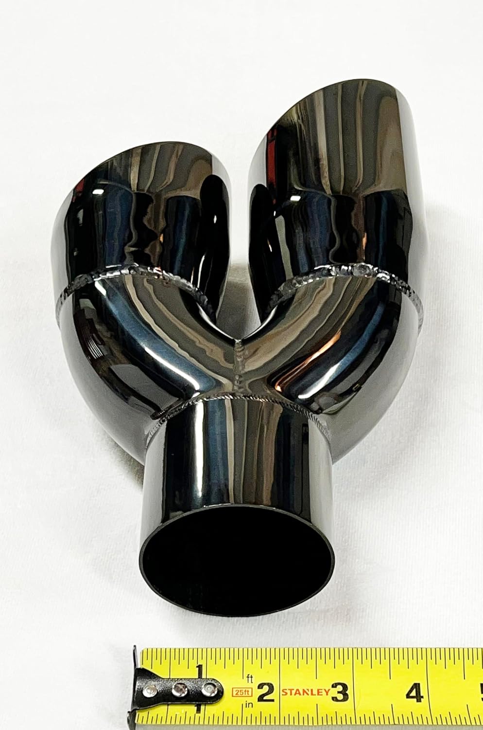 Exhaust Tip 2.50" Inlet 3.00" Outlet 9.50" long WDWDS30095-250-BC-SS Dual Double Wall Sideways Black Chrome 304 Stainless Stainless Wesdon Exhaust Tip