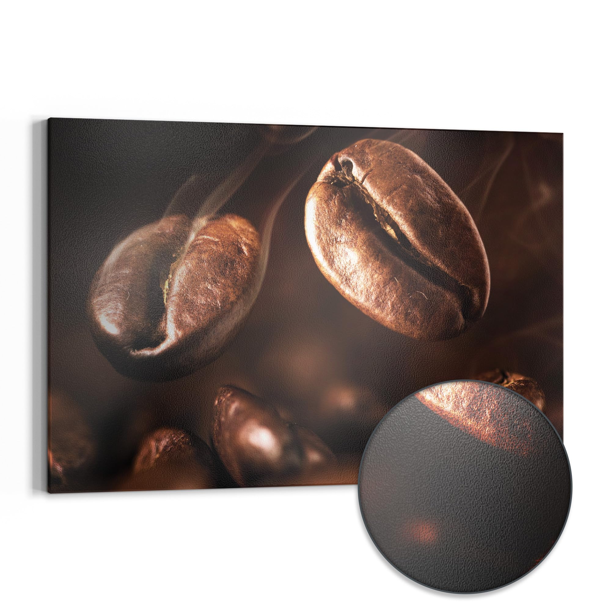 DEQORI Metalowa tablica magnetyczna | wymiary 90 x 60 cm | motyw "Pachnące ziarna kawy" | tablica suchościeralna na wszystkie magnesy | tablica magnetyczna do kuchni i biura | designerska tablica