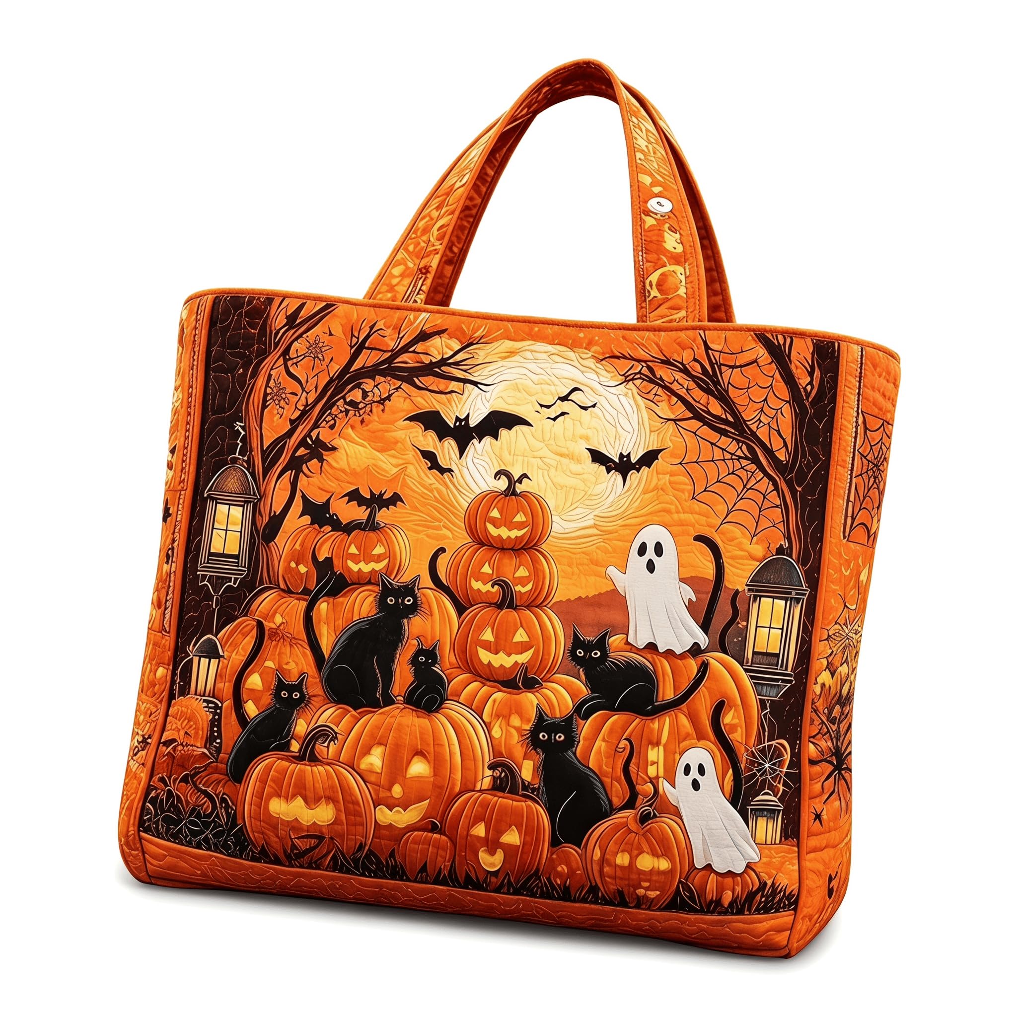 Halloween Quilted Tote Bag Reusable Party Handbag (G)