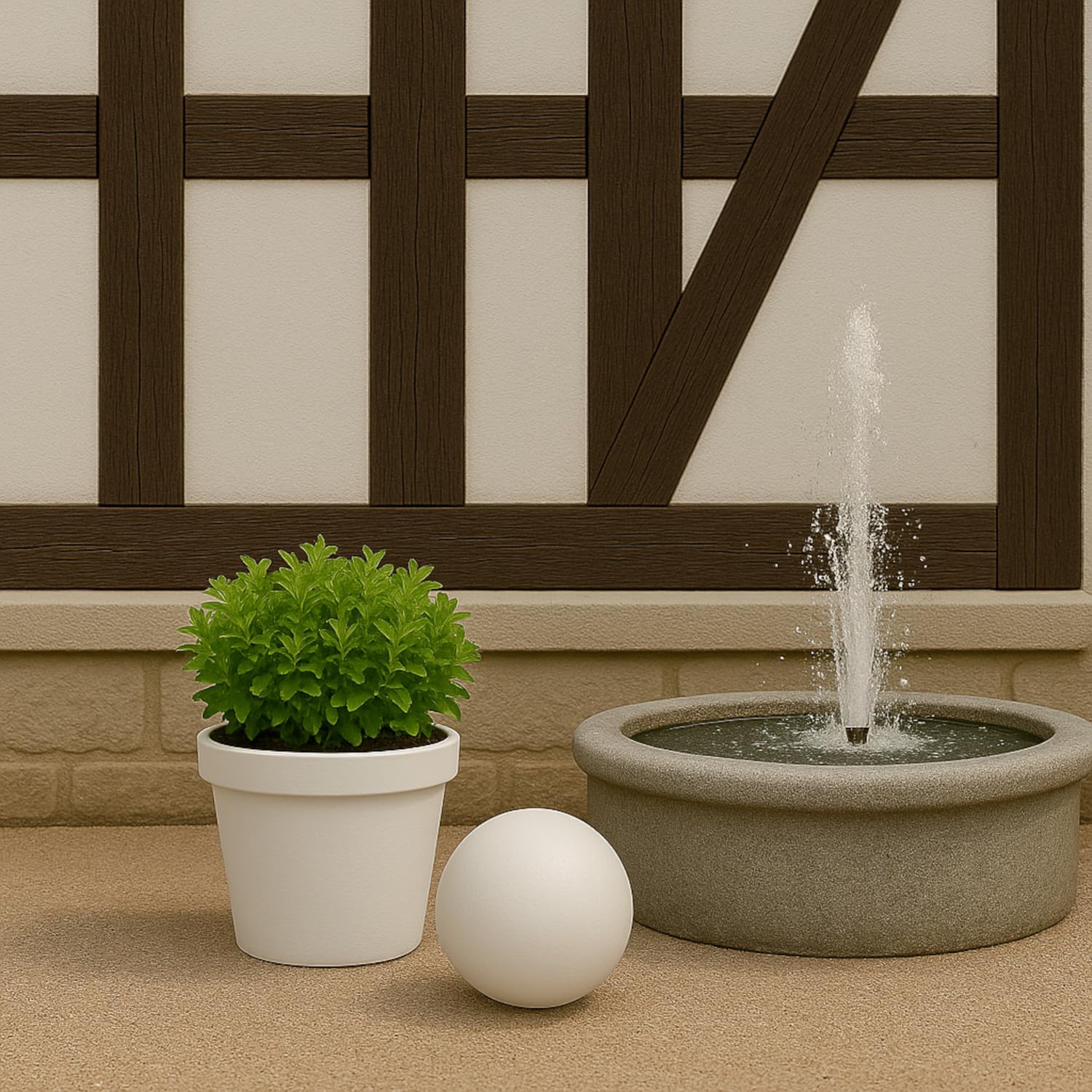 Boule de jardin en grès céramique - Convient pour l'extérieur - Couleur : blanc mat - Diamètre : 30 cm - Résistant au gel
