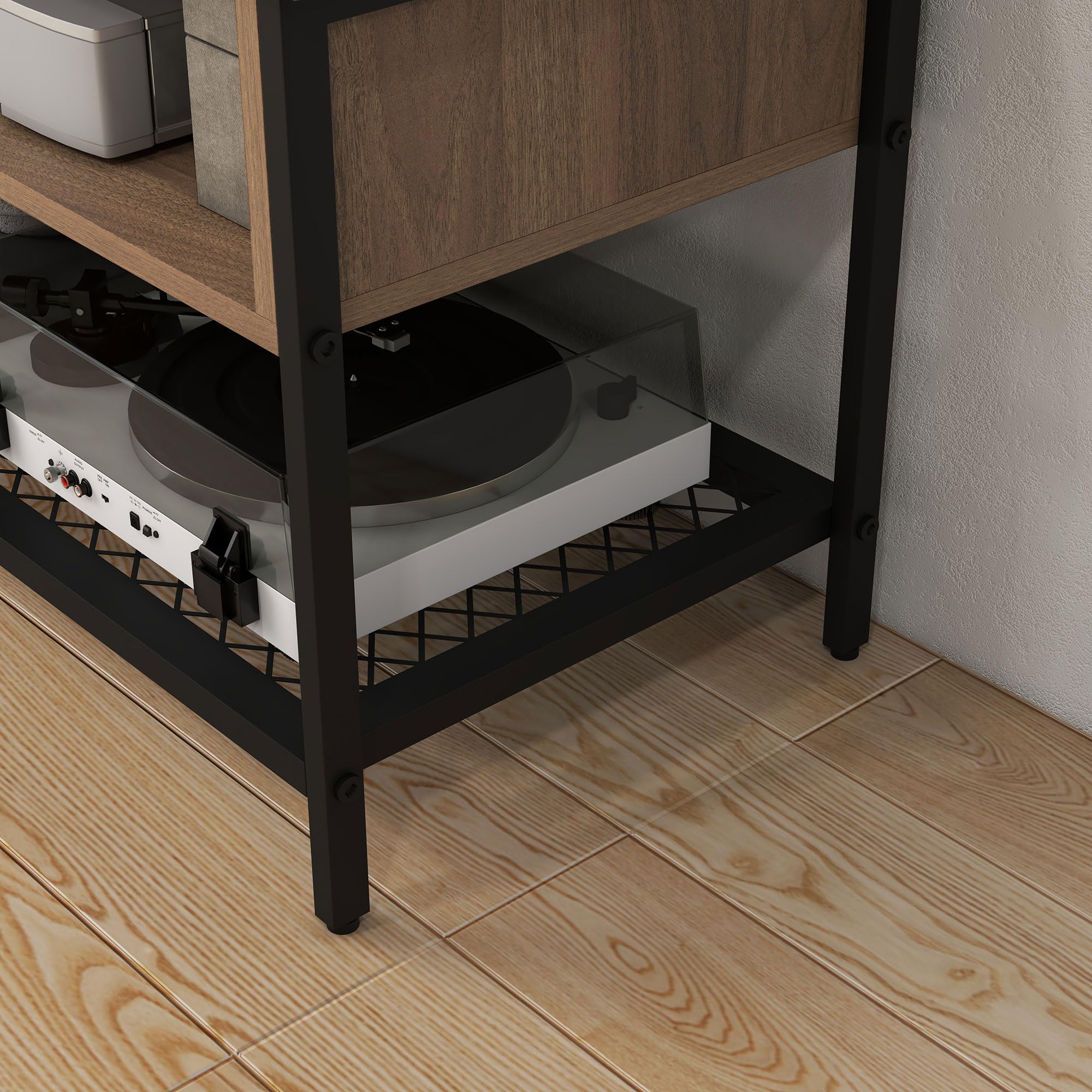 HOMCOM Mobile Porta TV fino 48" in Stile Industriale, Mobile Basso con Ripiani in Legno e Acciaio, 110x40x48cm, Marrone e Nero