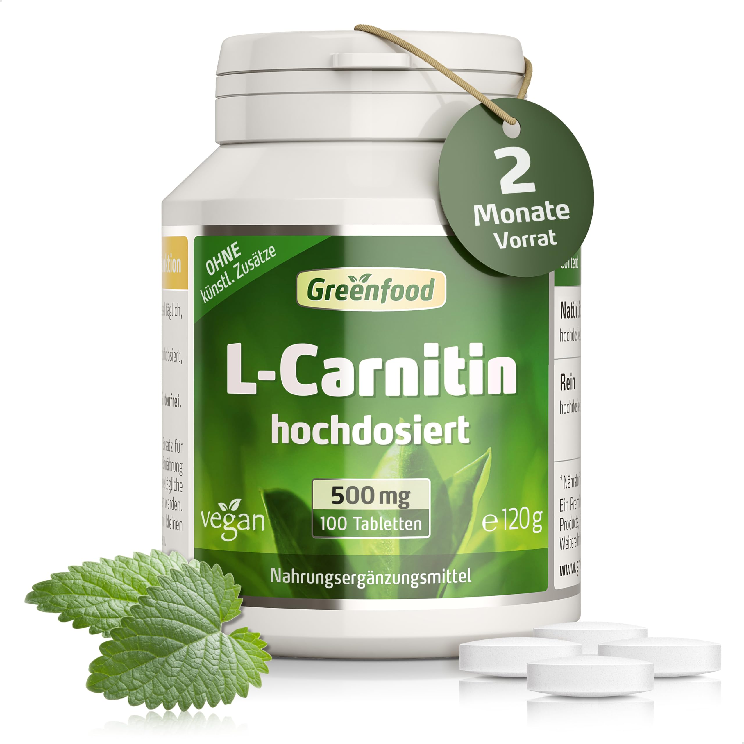 l carnitine oral dosage L-Carnitine, High Dosage, 500 mg – 100 Tablets, Vegan. High Quality  L-Carnitine – with High Bioavailability. No Artificial Additives –  Laboratory