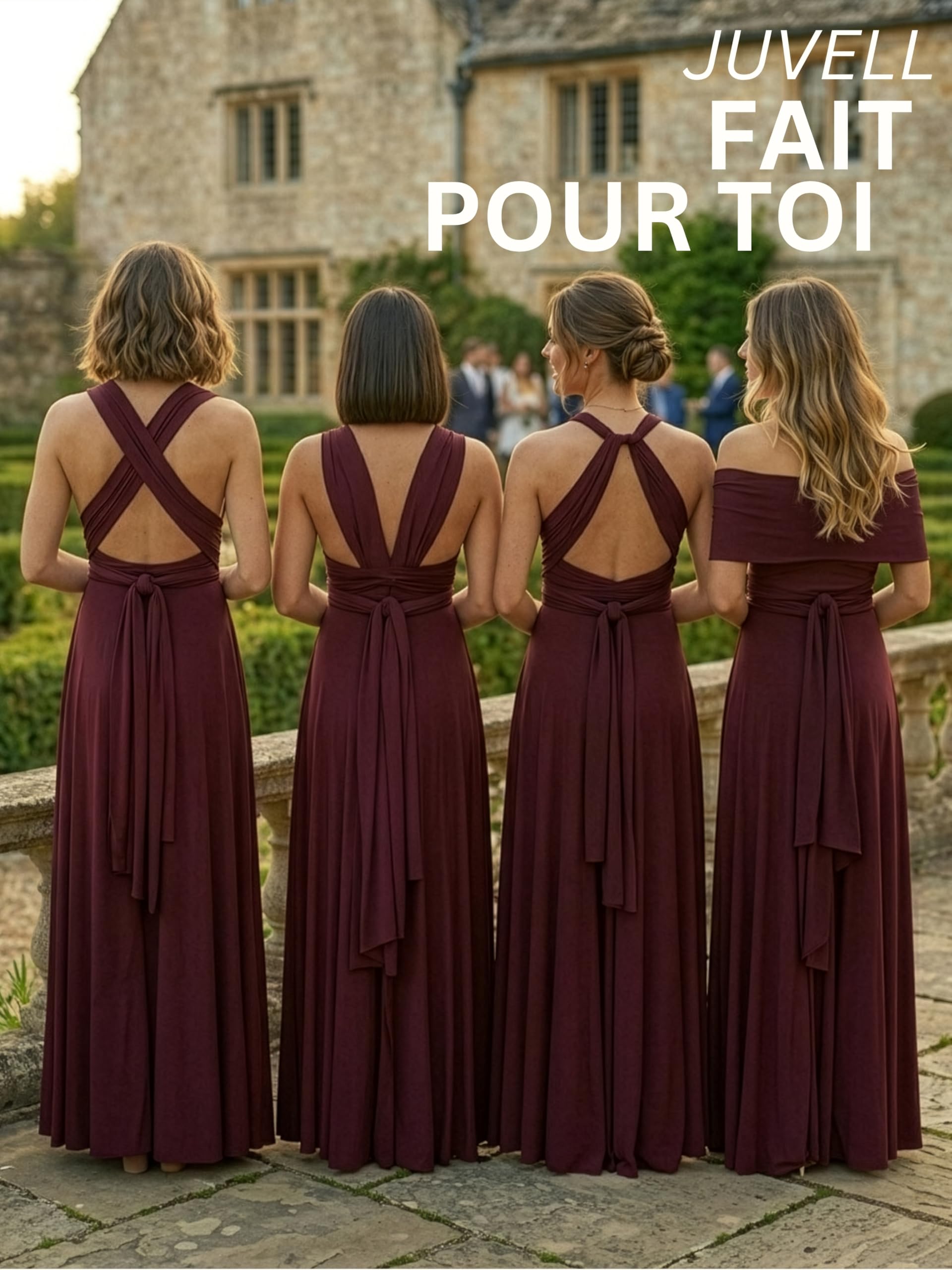 Juvell Robes de Demoiselles d'honneur Courtes Robe Infinity Midi - 1100 | Robe de cocktail élégante, robe de soirée, bal de fin d'année