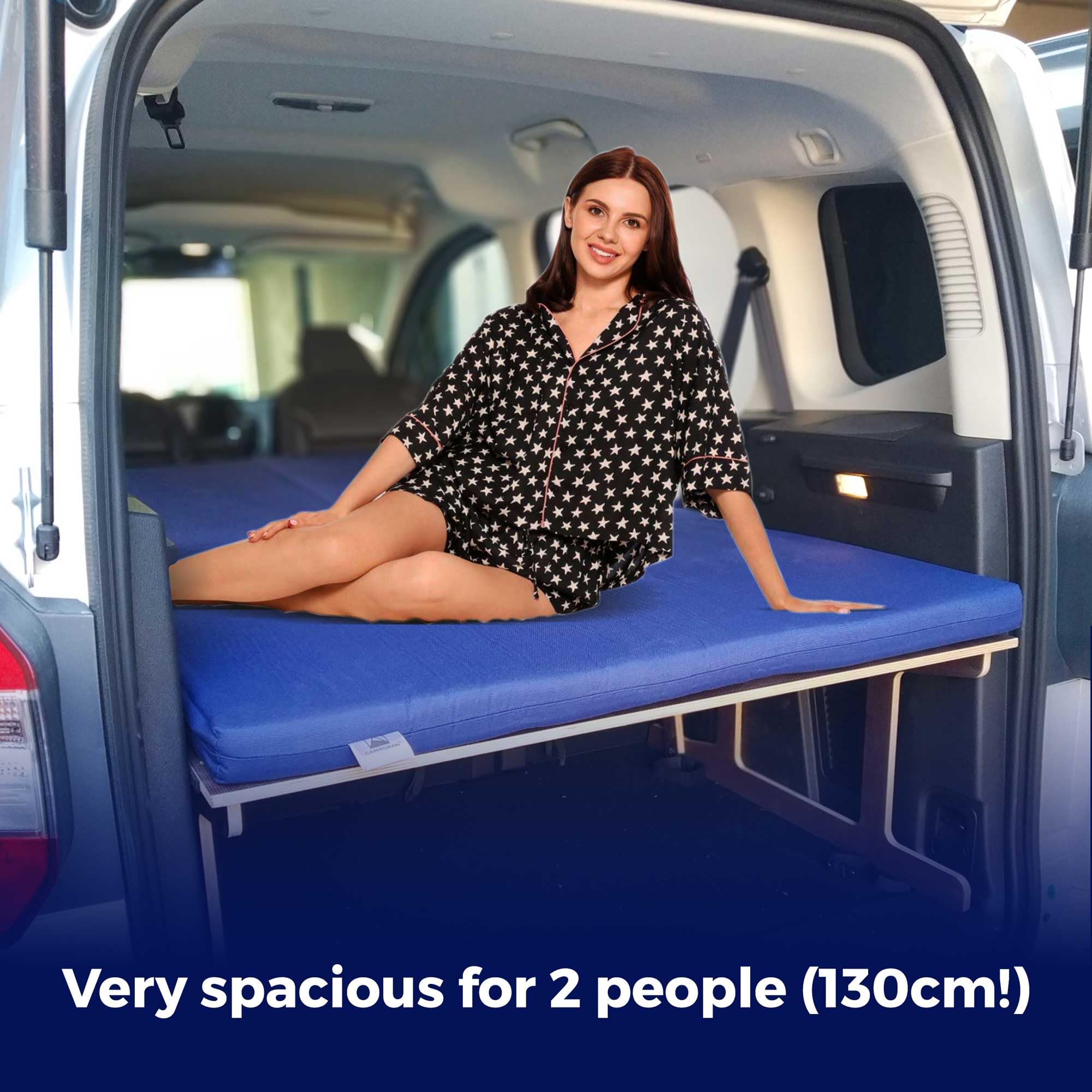 Camper Van Bett mit Matratze für Ford Courier (bis 2023) – Faltbares Schlafsystem, Leichtes Lattenrost Set, Werkzeugloser Aufbau, Platzsparend für Van Ausbau