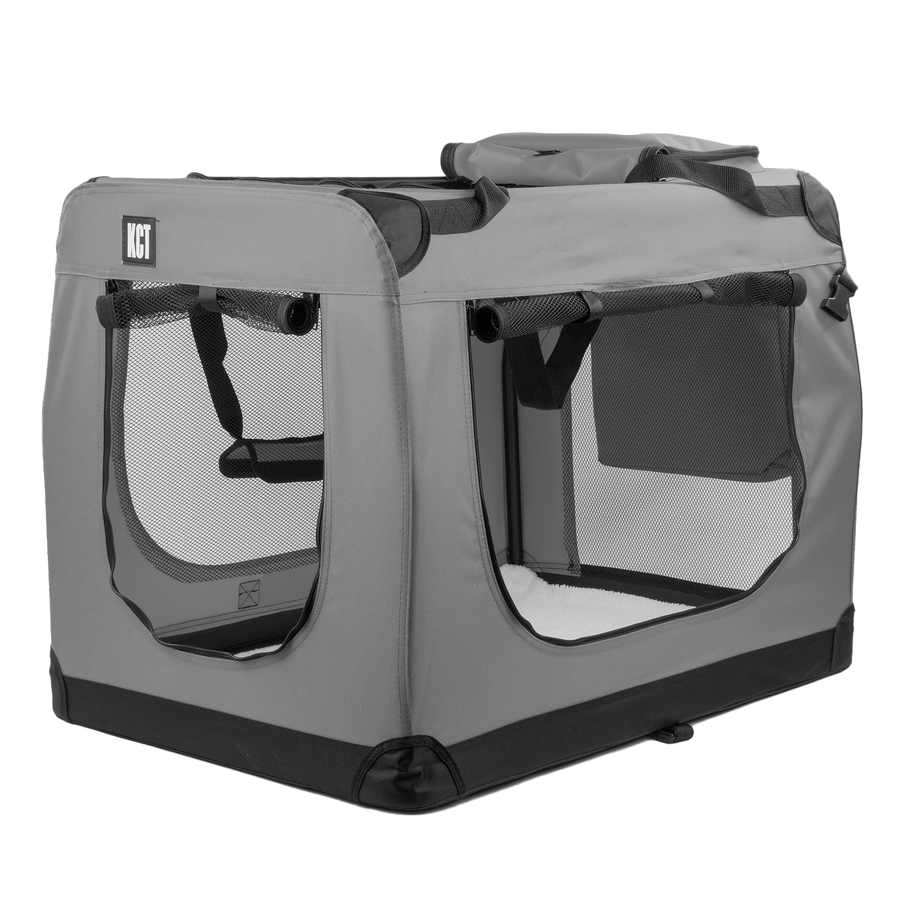KCT Extra Large Grey Fabric Pet Carrier Crate Travel Transport Bag for Cats and Dogs