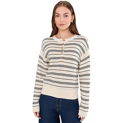 Sanctuary Striped Henley Sweater