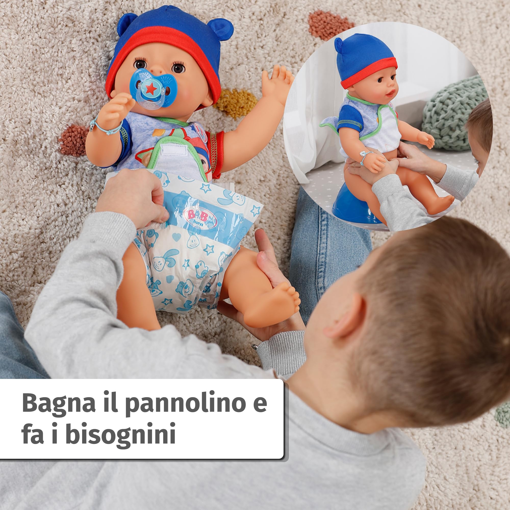 BABY born Jonas 43 cm bambola maschio con 10 funzioni | Accessori inclusi, tutina inclusa, funziona senza batterie, da 3 anni
