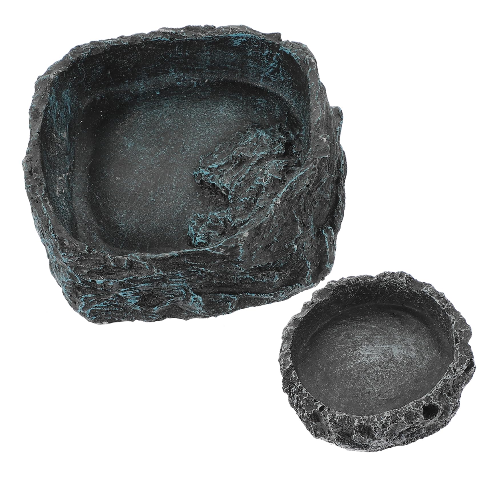 Hohopeti 2Pcs Reptile Water Bowl Wear Resistant Decorative Dishes for Convenient Feeding Hydration for Lizard Gecko and Tortoise Tank Accessories