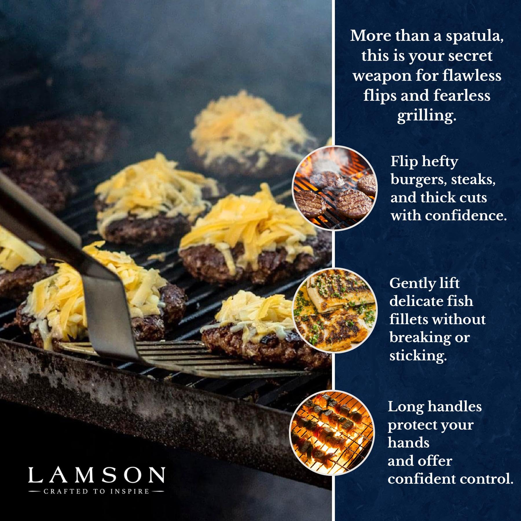 Lamson Premier BBQ Turner with Riveted Walnut Handle