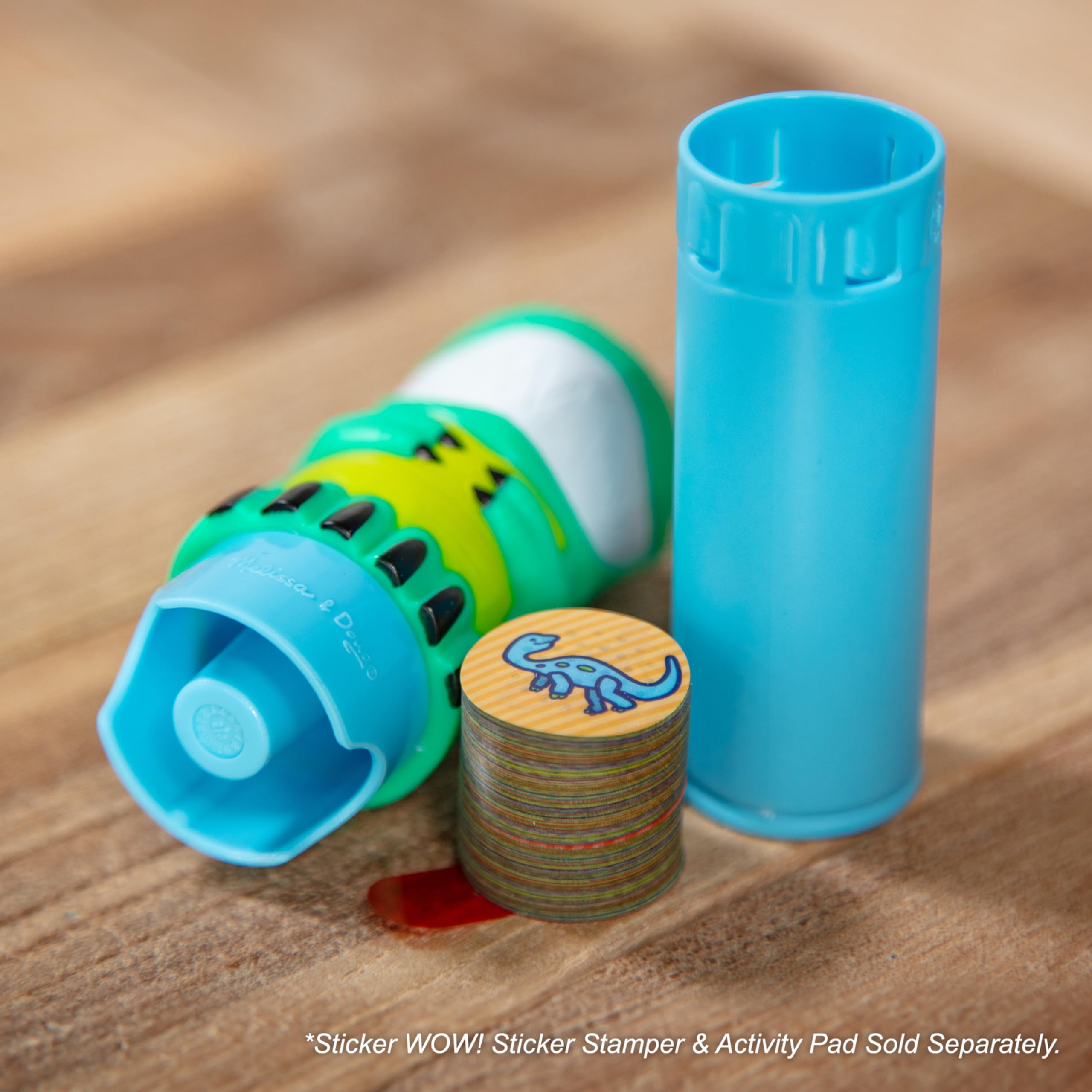 Melissa & Doug Naklejka WOW 300 uzupełniających naklejek do stempli sztuki i rzemiosła Fidget Toy Collectibles–Dinozaur prehistoryczny motyw, różne (tylko naklejki) – usuwalne naklejki, zabawki