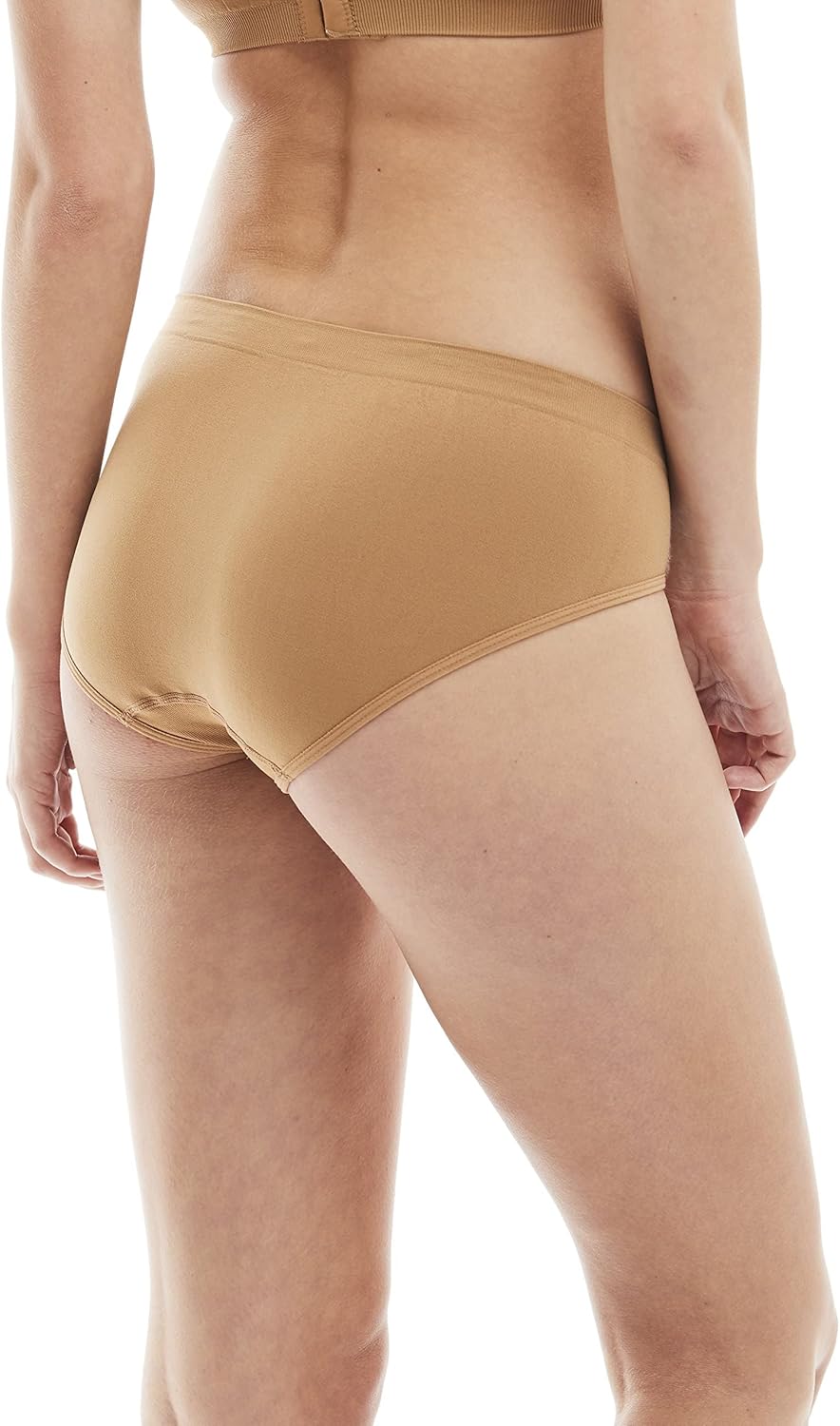 Kalon 6 Pack Women's Hipster Brief Nylon Spandex Underwear (X-Small, Dark Beige) - Image 4
