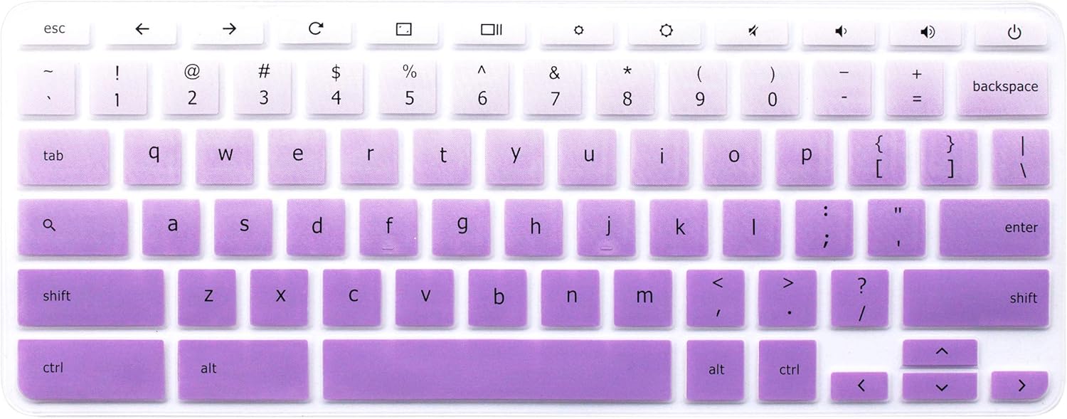 Keyboard Skin Compatible Acer Chromebook 15 CB3-531 CB3-532 CB5-571 C910, 2018/2017 Acer Premium R11 Convertible, Acer Chromebook R11 CB3-132 CB5-132T, Acer Chromebook R13 CB5-312T Ombre Purple