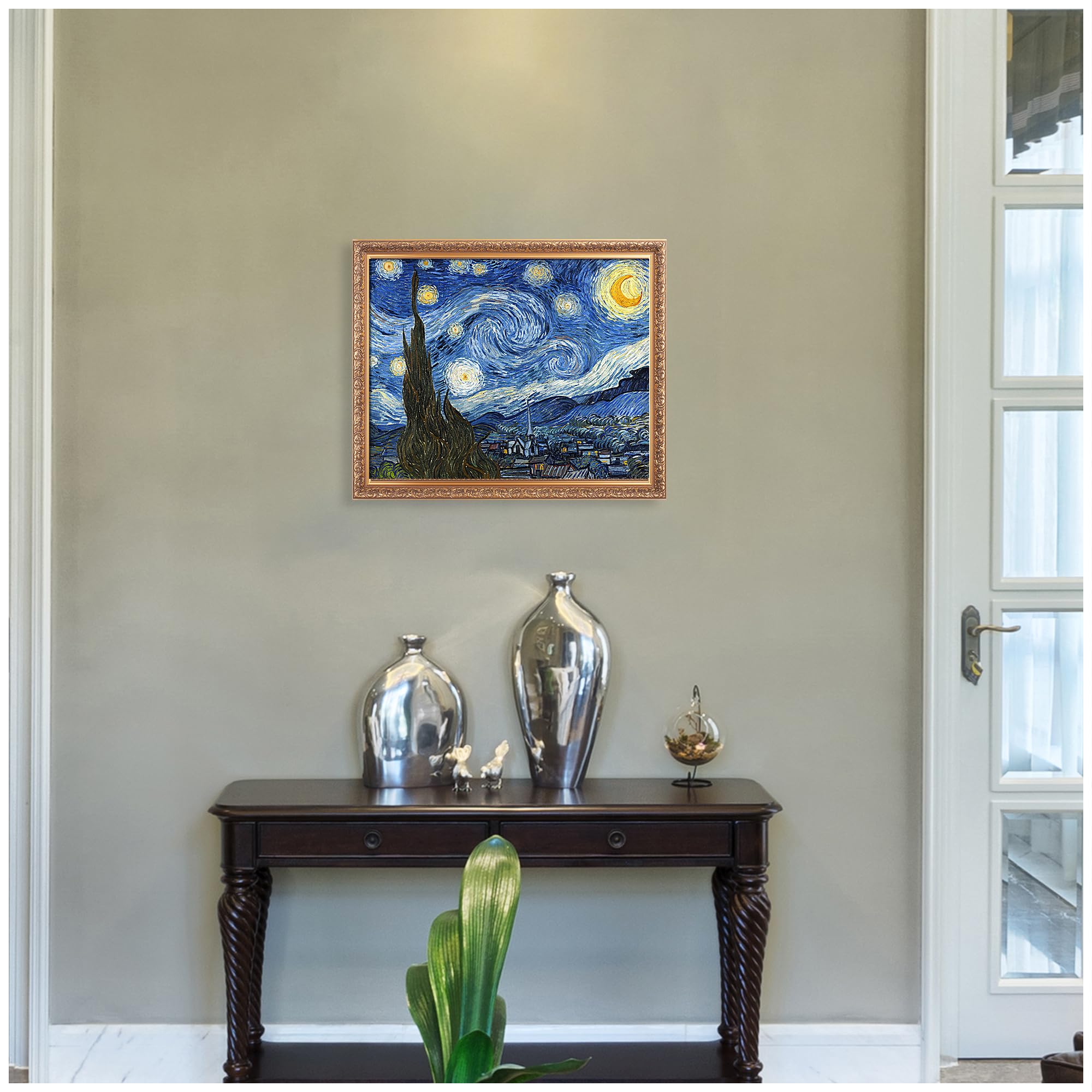 Amazon.com: Starry Night by Vincent Van Gogh Framed Size:18X22