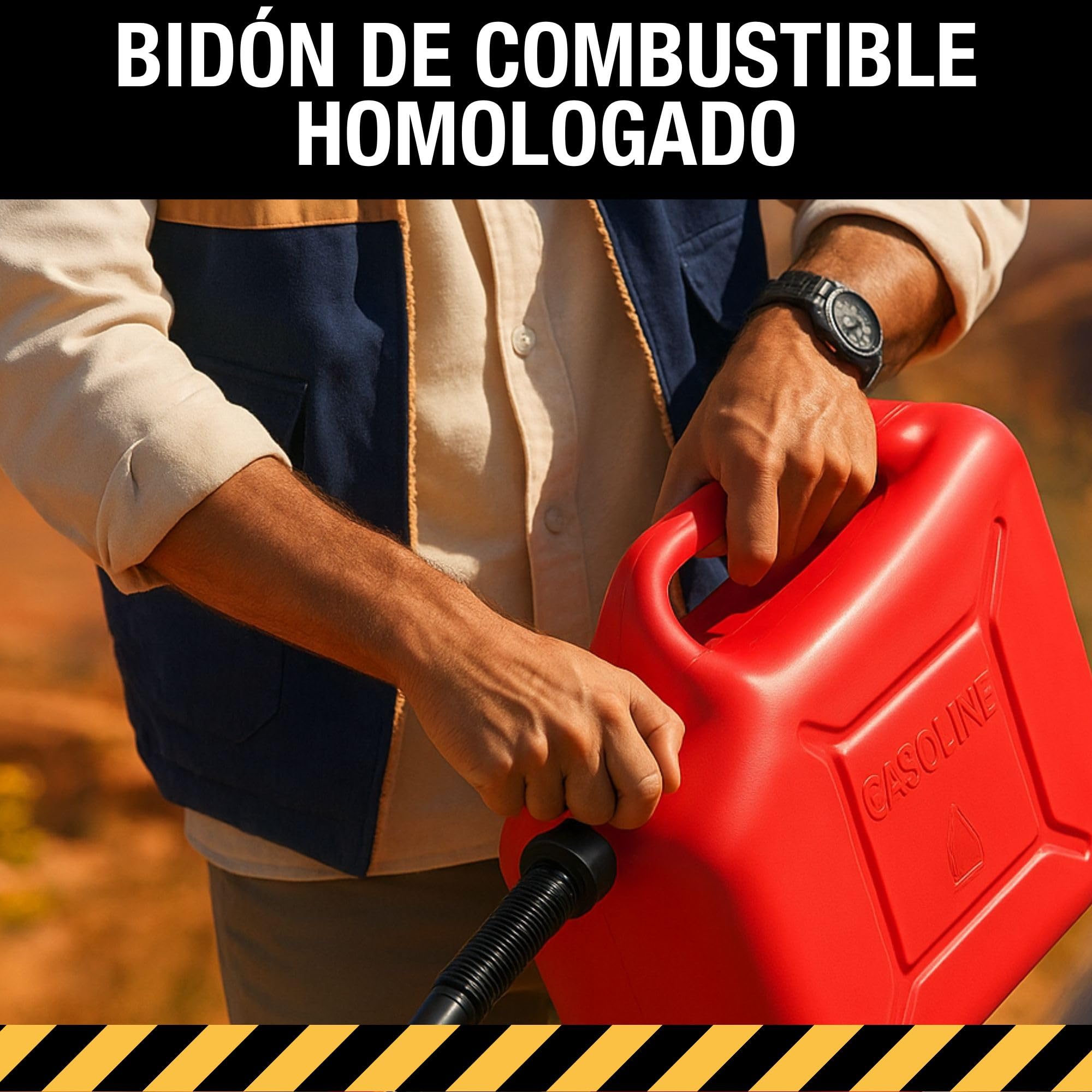 20L Petrol Canister – With Flexible Spout Funnel to Prevent Spills – With Level Visor for Easy Visibility – With Official Approval – Made of Durable and Resistant HDPE Plastic — view 6