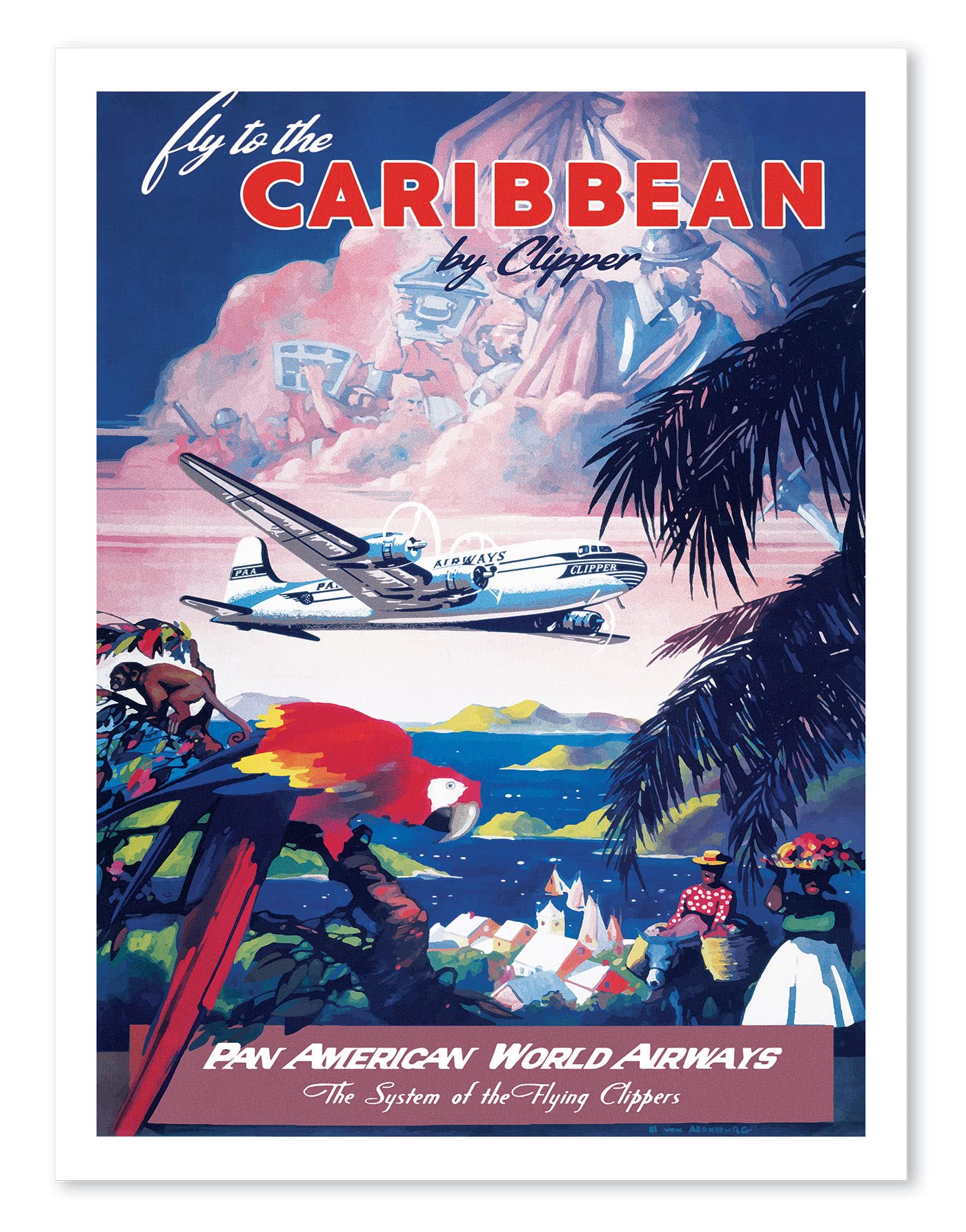 Amazon.com - Three Tropical World Airways Travel Prints: (1) Fly