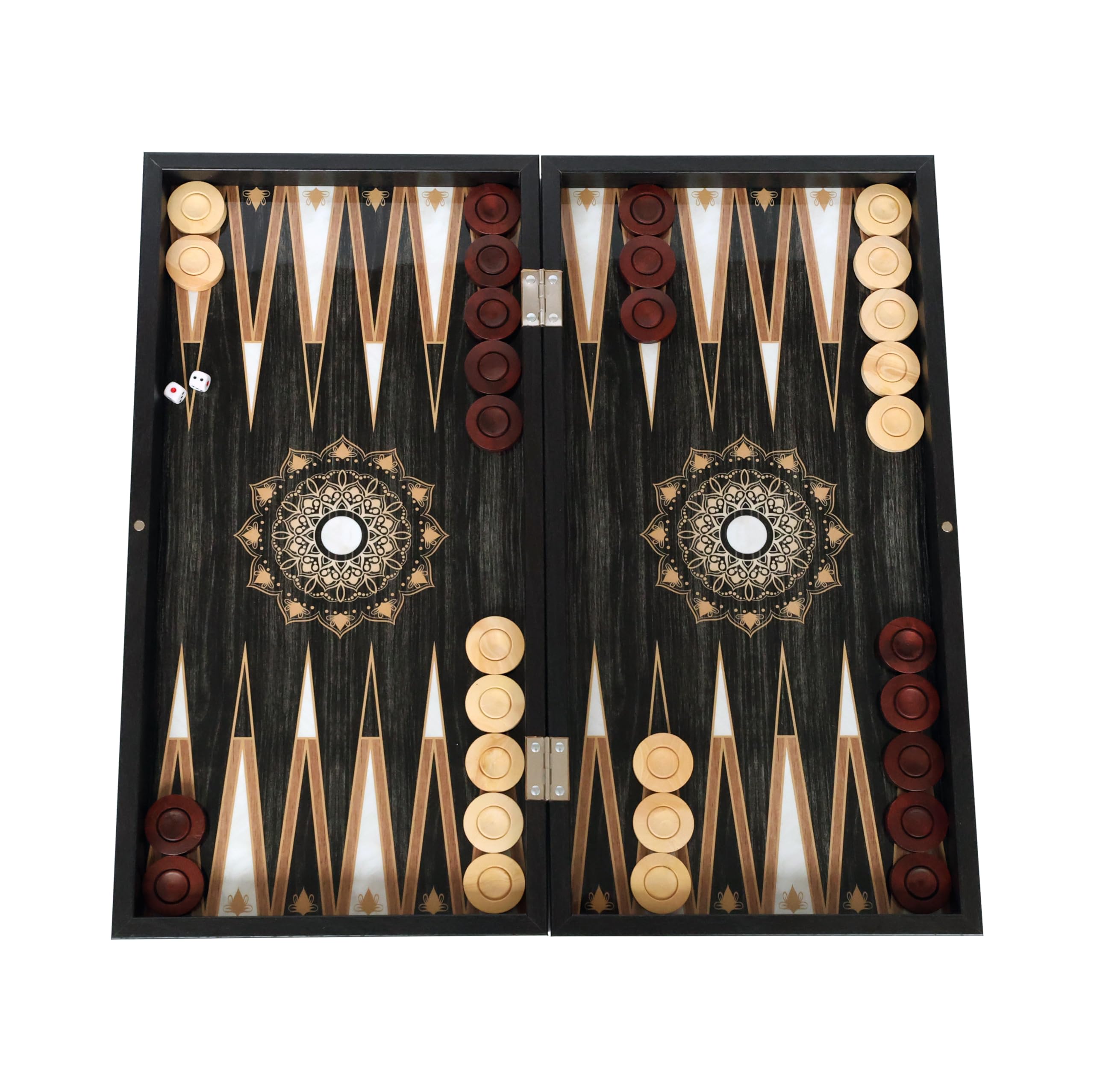 Backgammon cuir synthétique Caramel 48 cm - Boutique BCD JEUX
