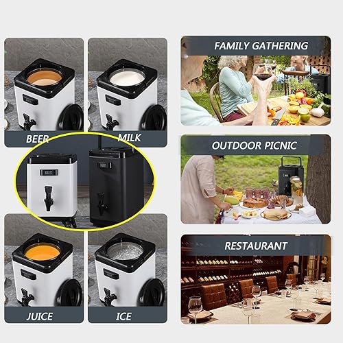 Miniatura 7 de Insulated Beverage Dispenser Stainless Steel Insulated Beverage Dispenser with Faucet Hot Drink Dispense WithTemperature Display for Tea Coffee