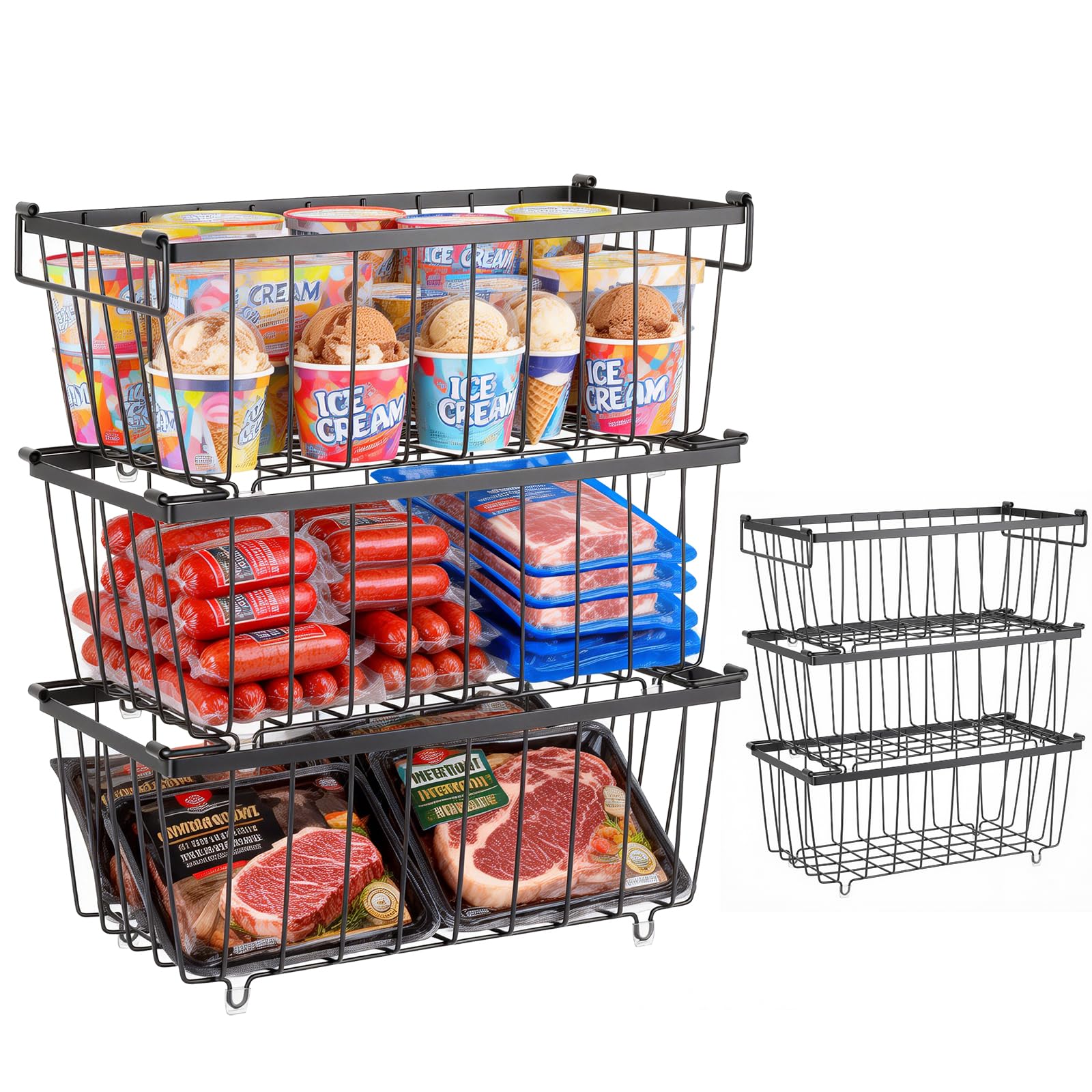 Otopone Freezer Baskets for Chest Freezers, 3 Pack Freezer Baskets â image 1