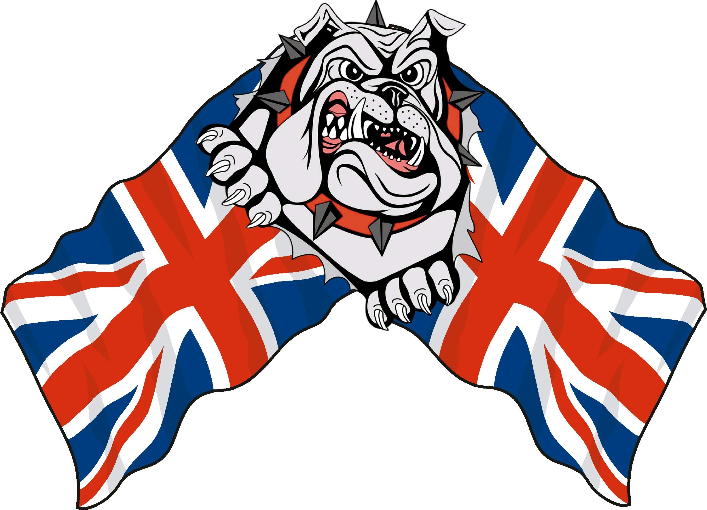 LightningSigns British Bulldog Union Jack Flag Vinyl Car Van Motor bike Sticker Decal S1 (Small)