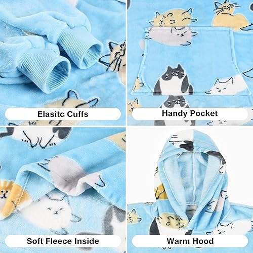 Miniatura 38 de Catalonia Rainbow Cat Oversized Blanket Hoodie Sweatshirt for Kids, Wearable Fleece Pullover with Large Front Pocket, Teen Boys Girls Gift