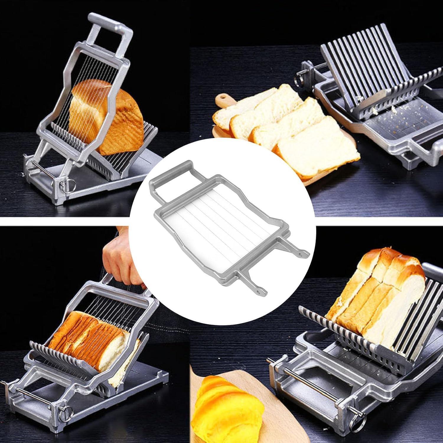Cheese Cutter with Wire 1 cm or 2 cm Cheeser Butter Cutting Blade Replaceable Cheese Slicer Wire Aluminum Alloy Commercial Cheese Slicer Kitchen Cooking Baking Tool (20mm)