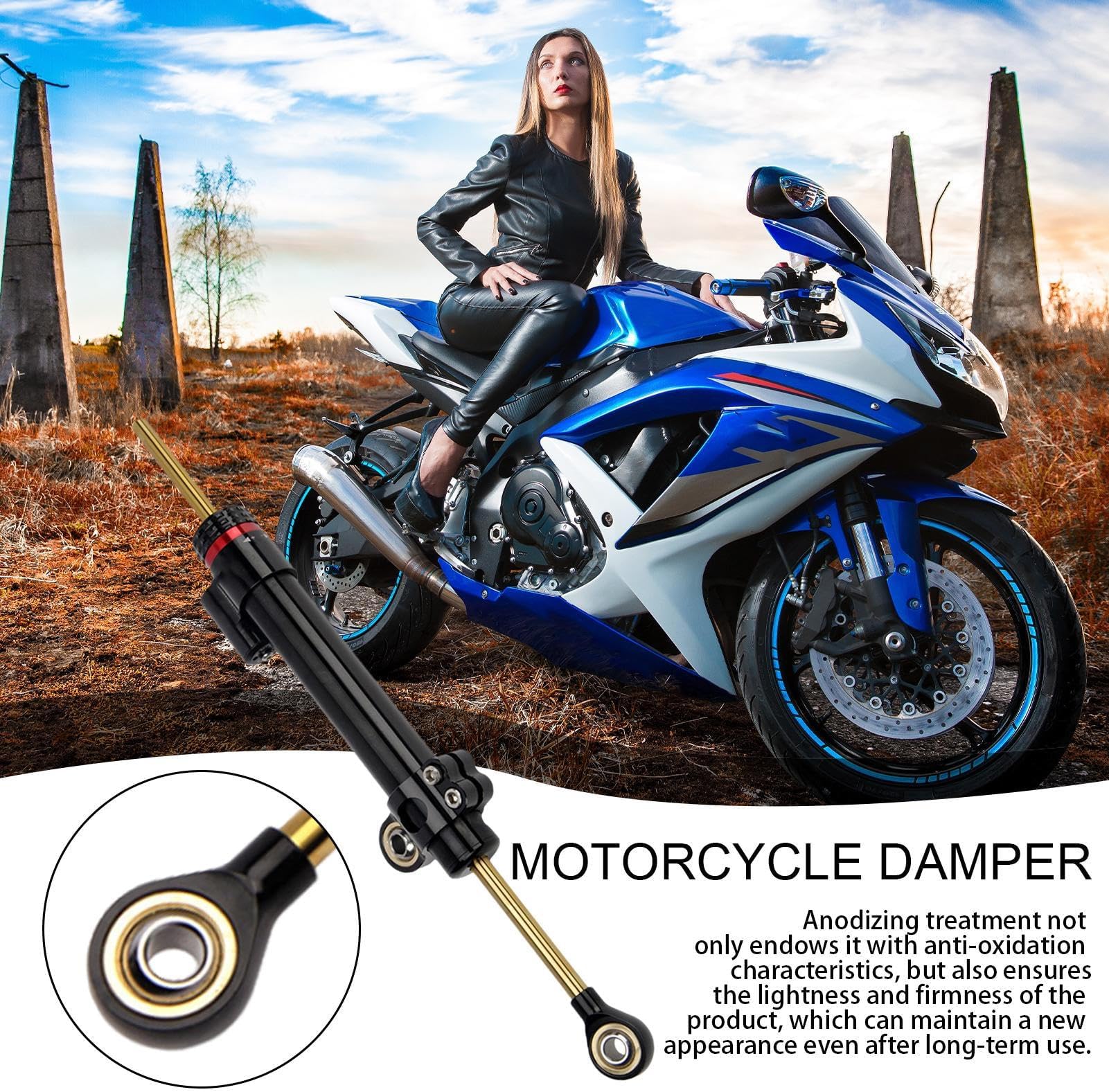 Stabilizer of Steering Shift, Steering Suspension, Adjustable Steering Direction, Damper Control, Aluminium Alloy Motorcycle Shock Absorber Bar, Linear Reverse Safety Control