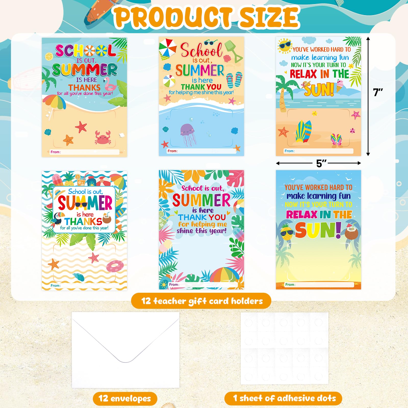 Fancy Land 12 Pcs Teacher Appreciation Gift Card Holders Teacher Appreciation Gifts in Bulk for End of School Year Graduation