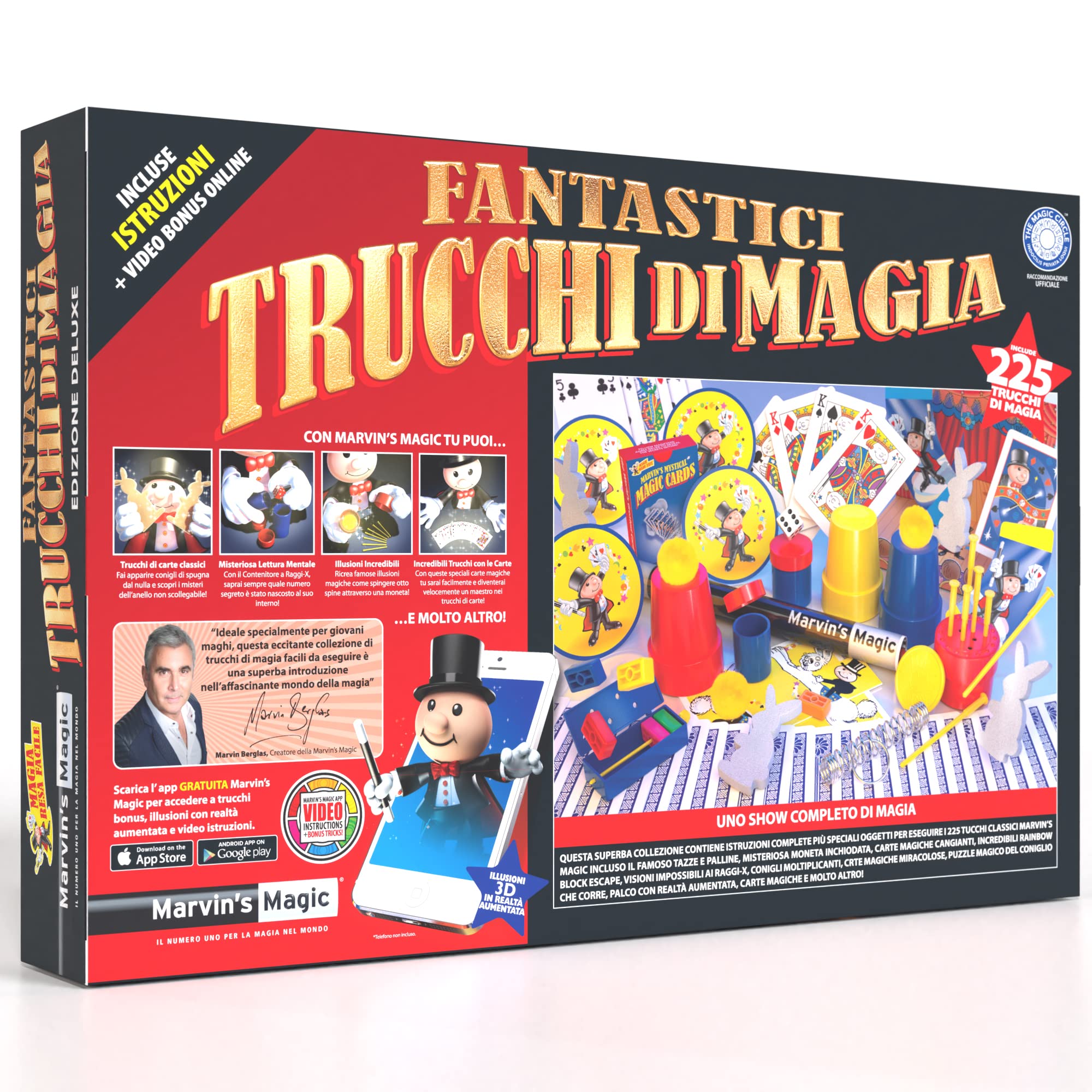Marvin's Magic - Set per Bambini - Scatola di 225 Trucchi magici incredibili - Include Bacchetta, Carte e Molto Altro