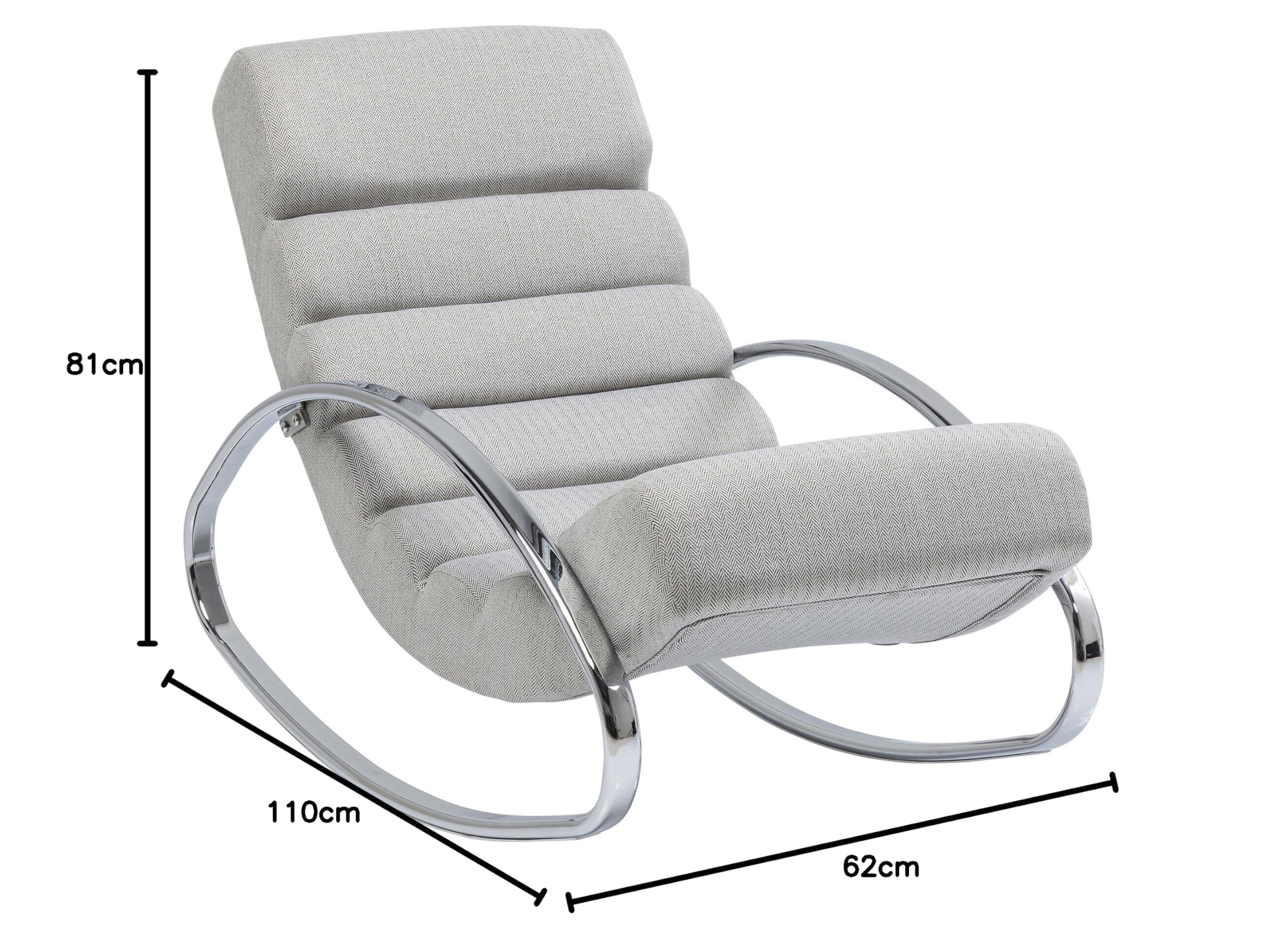 KARE Design KARE Manhattan Fabric Rocking Chair, Beige, 110 x 62 x