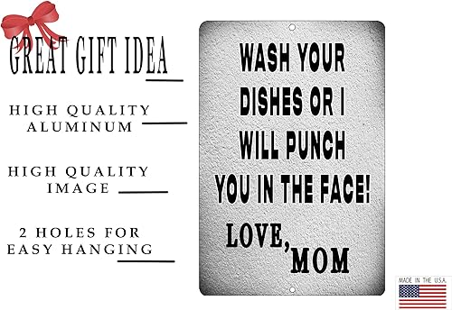 Miniatura 2 de Rogue River Tactical Divertido letrero de metal para cocina, 12 x 8 pulgadas, decoración de pared para el hogar, con texto en inglés "Bar Wash Your