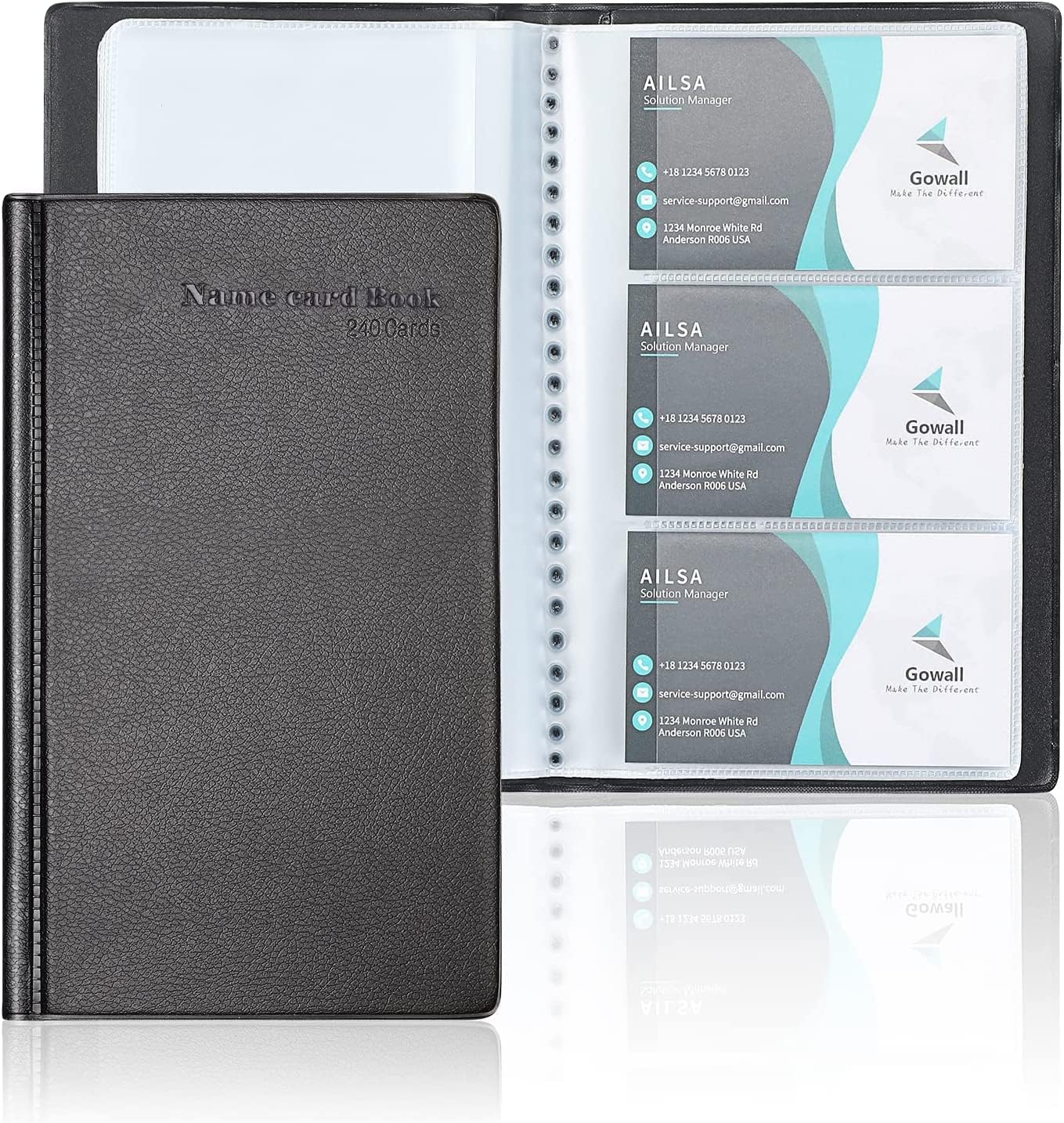 Business Card Holder 240 Cards Capacity Business Card Organizer