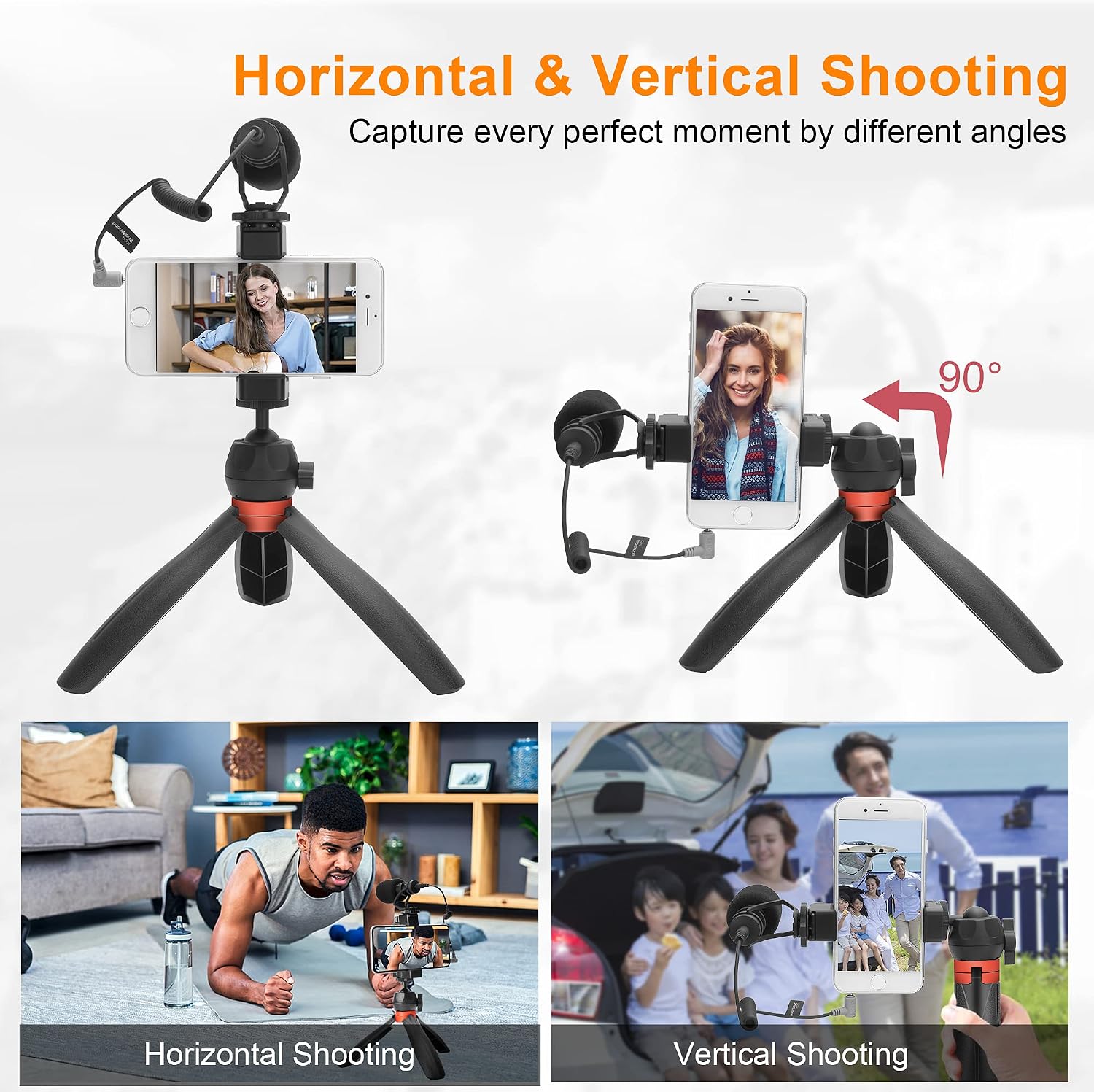 50% Off Discount Comica CVM-VM10-K2 PRO Smartphone Video Rig with Tripod, External Shotgun Mic, Vlogging Kit for iPhone Android Tiktok YouTube Podcasting Video Recording