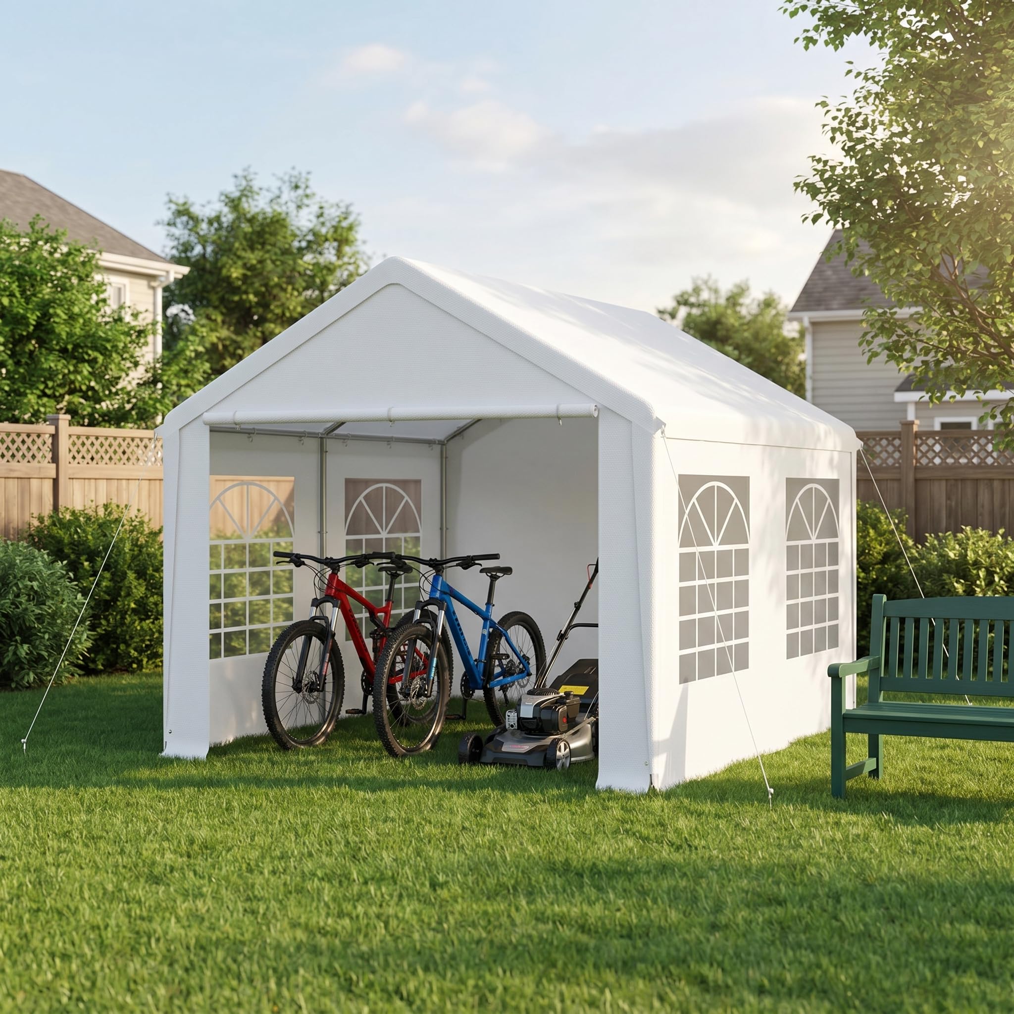YARDIN 3X4 M Garden Gazebo Marquee with Sides, Heavy Duty Galvanised Steel, Waterproof and UV-Resistant, Quick Assembly, 4 Removable Sidewalls with Windows, Party Tent for Wedding, Festival,White