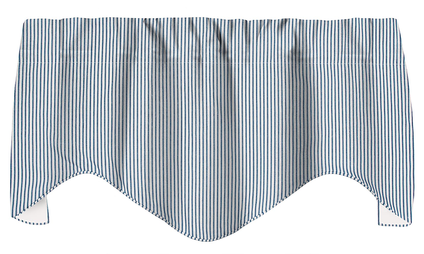 Decorative Things Window Treatments Valance Curtains Kitchen Curtains Window Valances or Living Room Curtains Ticking Stripe Blue Swag Valence Short Curtains Rod Pocket 53 Inches x 18 Inches