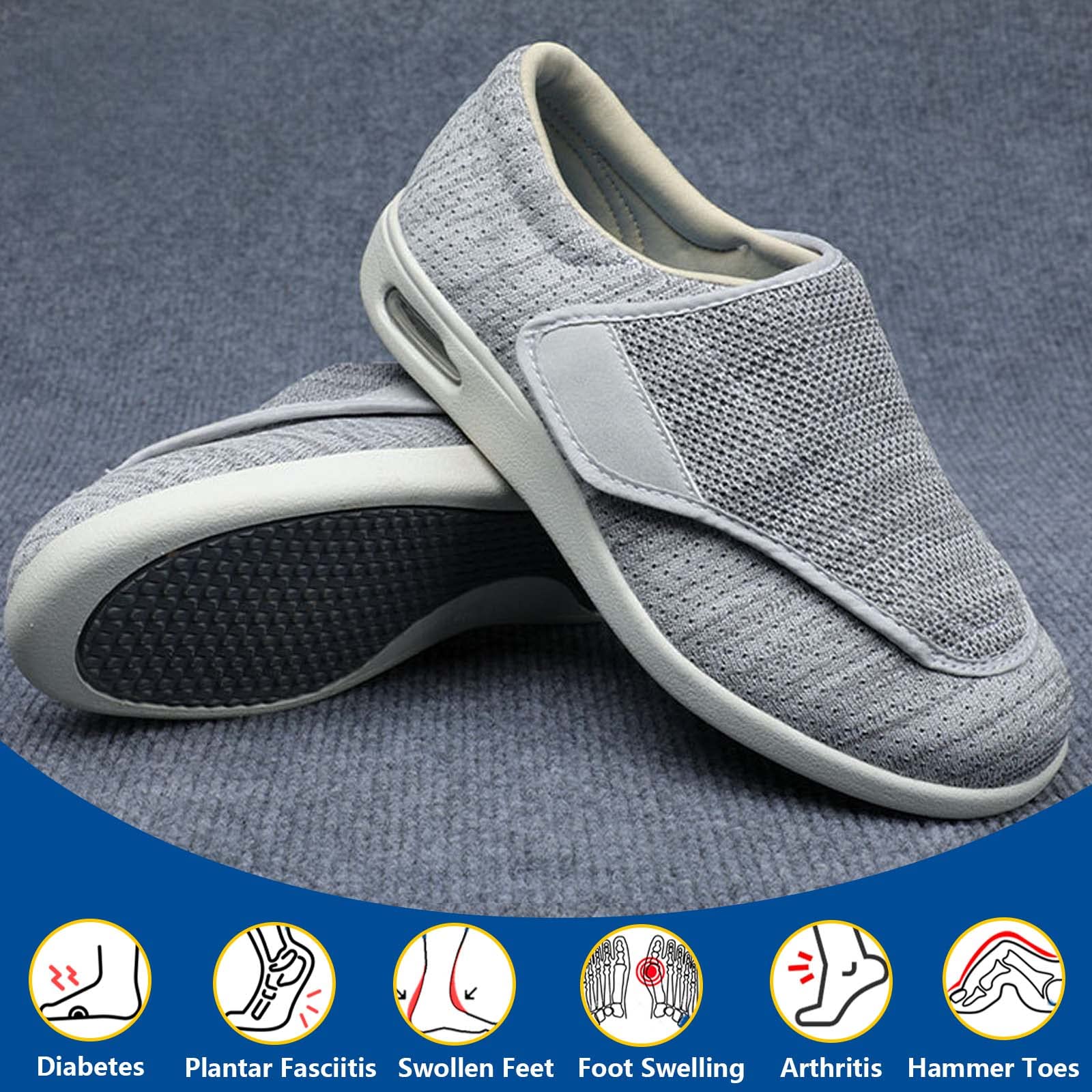 Sneaker Donna Uomo,per Piedi Gonfi Che Necessitano di Extra Elasticità, Comfort E FlessibilitàEU 40(26cm/10.2in)