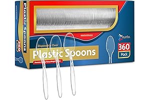 360 Count Premium Clear Plastic Spoons: Durable, Heat-Resistant, and BPA-Free Cutlery for Effortless Dining