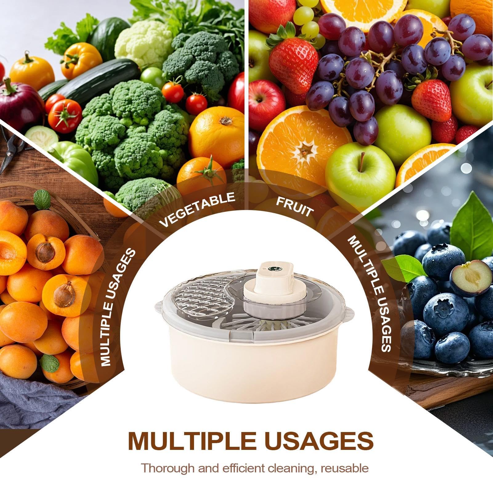 vegetal, fruta eléctrica manual, secador de verduras, dispositivo de | lavado y multiusos, herramienta de cocina eficiente para productos de limpieza, hogar, preparación de ensaladas
