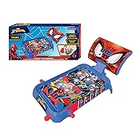 Lexibook - Marvel Spider-Man Flipper elettronico da Tavolo, Gioco d'azione e riflesso